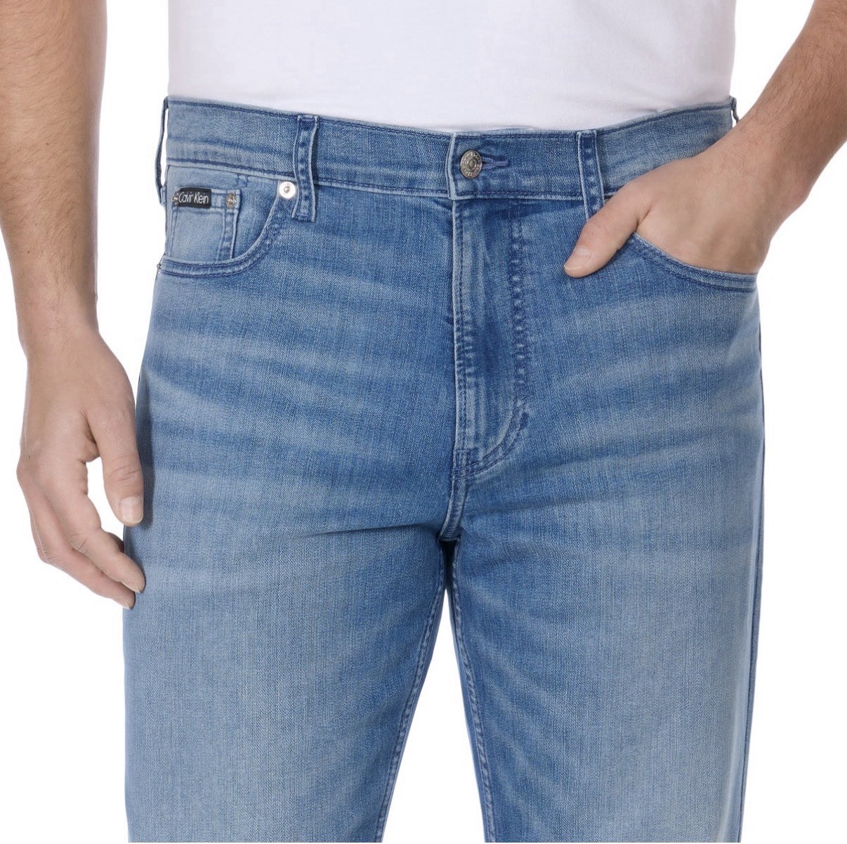 Calvin Klein Men’s Straight Jeans 30x 32 Light Wash High Stretch New