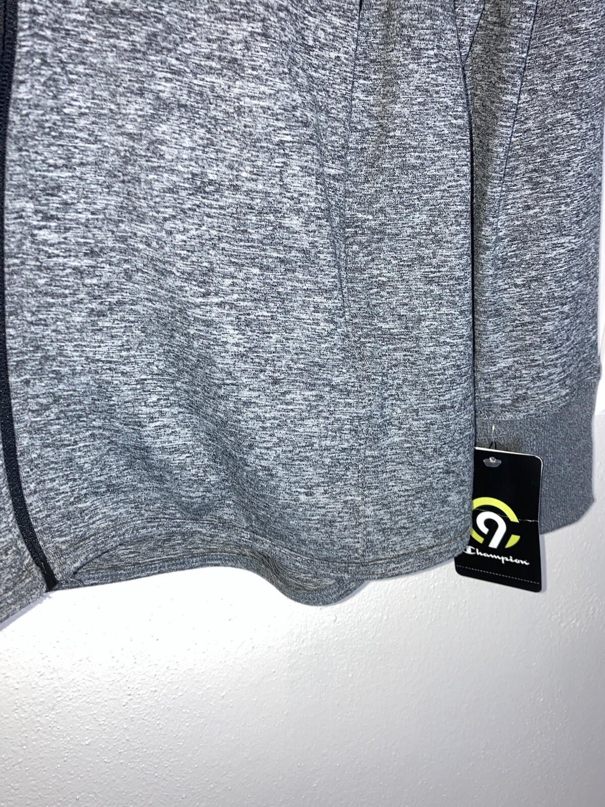 NWT Champion Gray Dry Duo Breathable Thumbholes Stretch Athletic Full Zip XL New