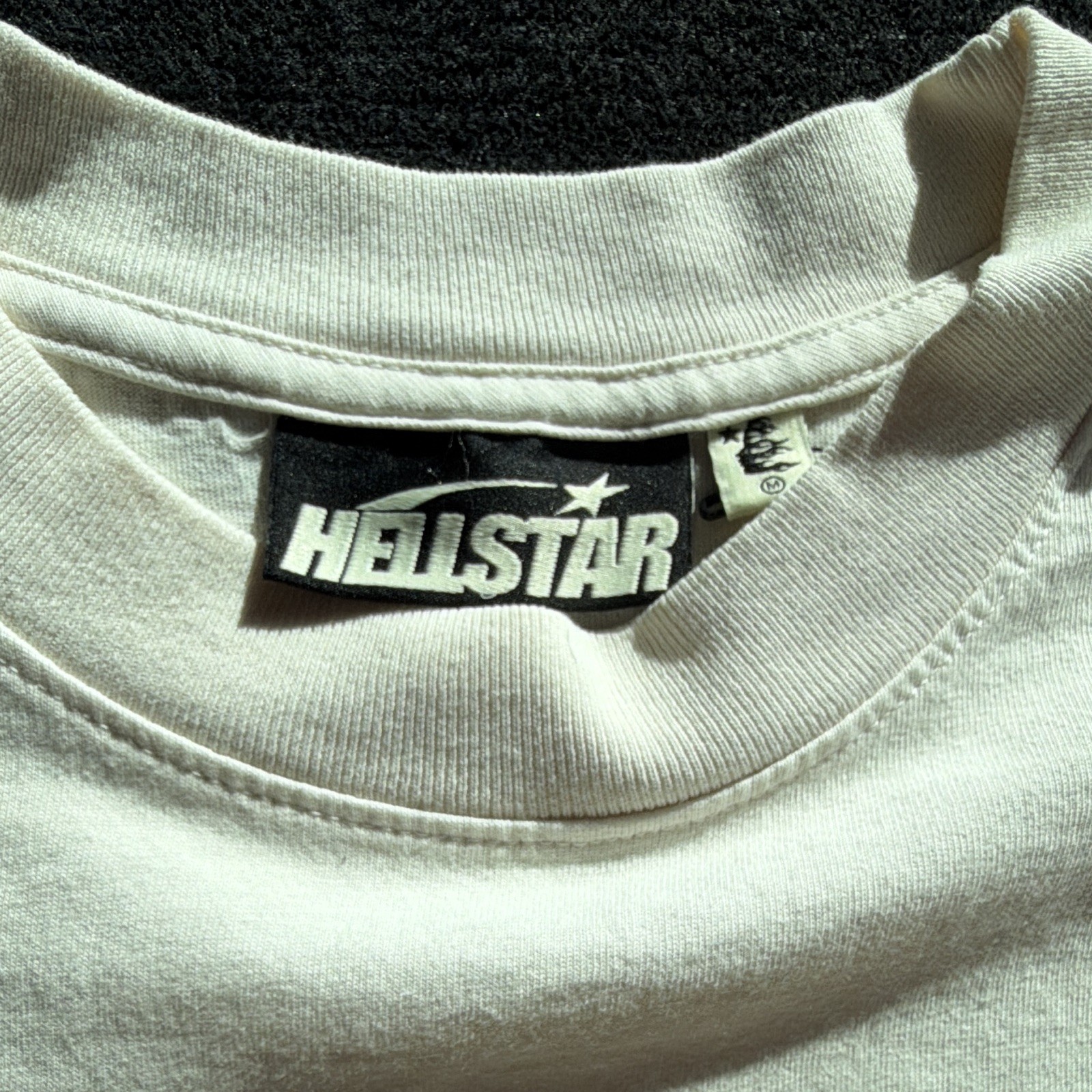 HELLSTAR Men’s White Size S Double-Sided Angel Logo Graphic Cotton Tee