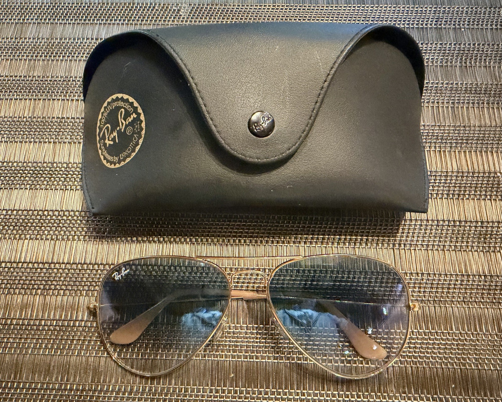 Ray-Ban Sunglasses RB 3025 Aviator Lg. Metal Light Blue Lenses 58 mm Gold Frame