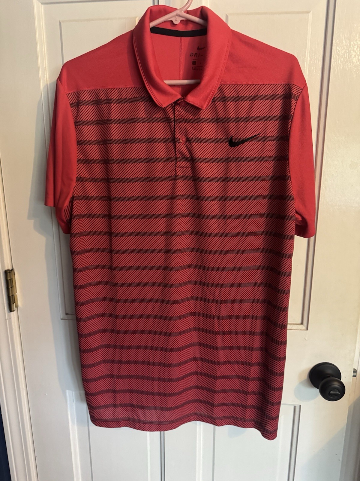Nike Dri-Fit Men’s Golf Polo Shirt Size L, Red, Short Sleeve