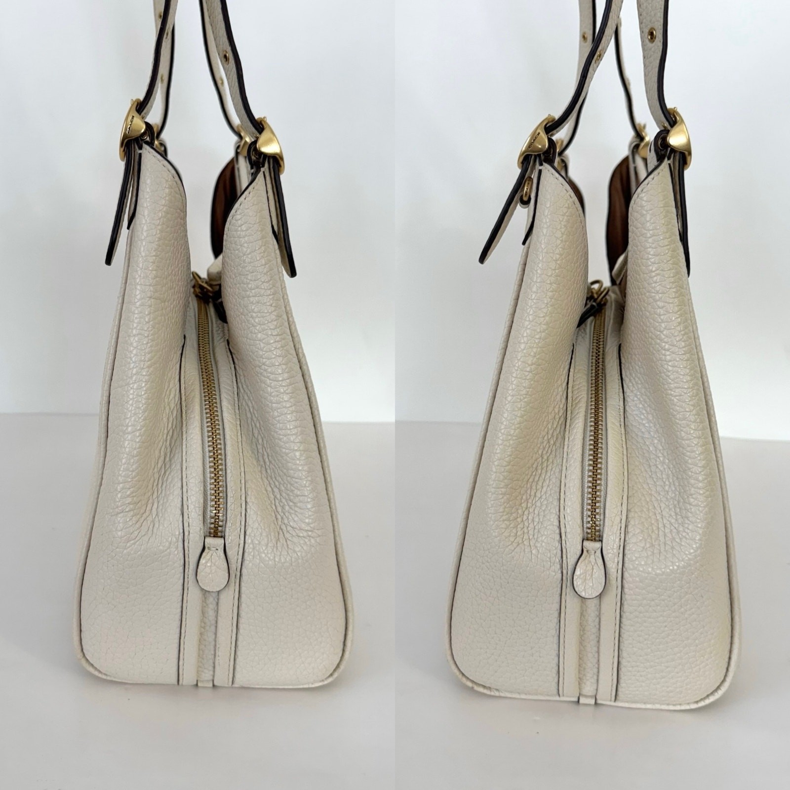 Coach Lori Shoulder Bag Refined Pebble Leather Chalk Off-White C4824