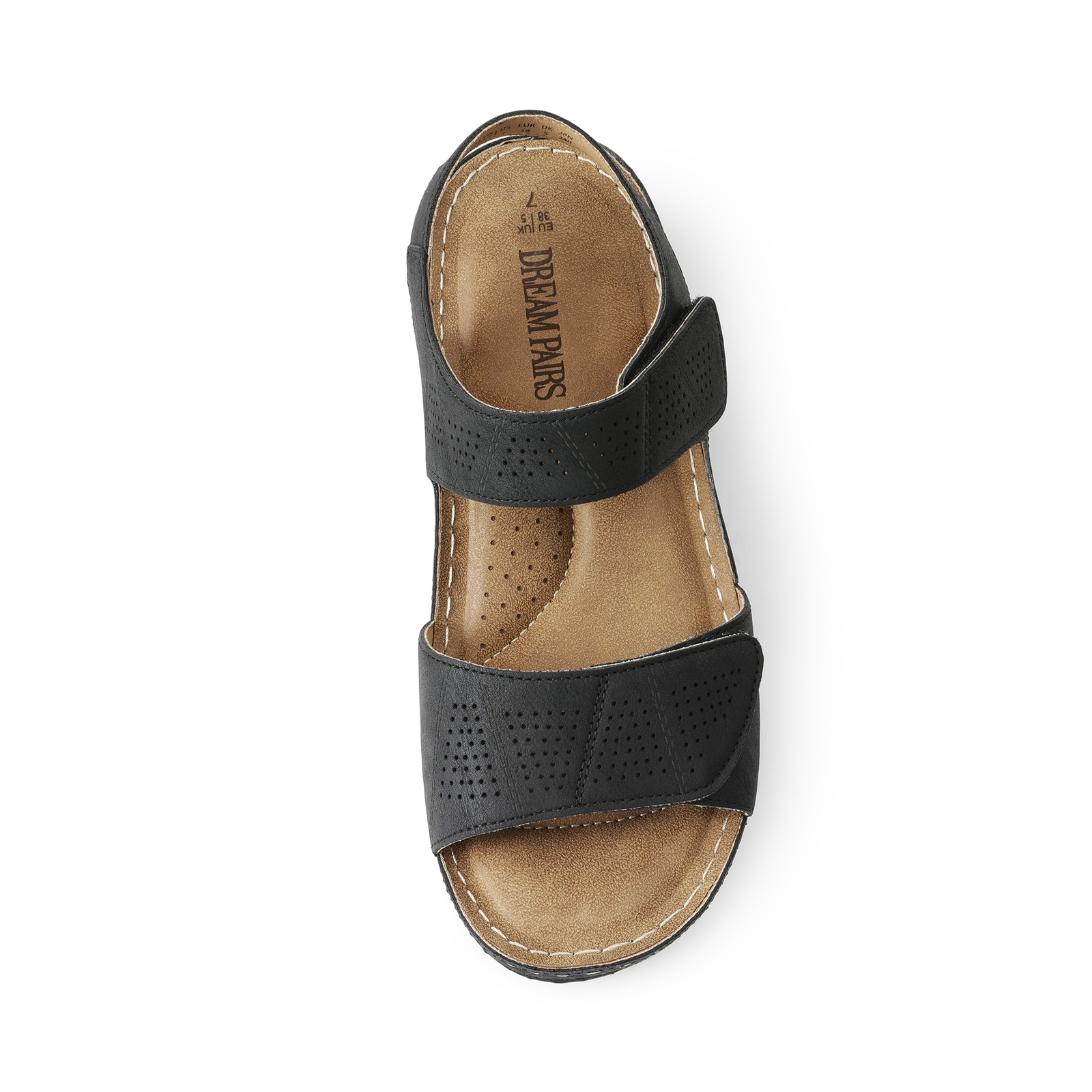Women Open Toe Wedge Sandals Lightweight Casual Walking Flat Sandals