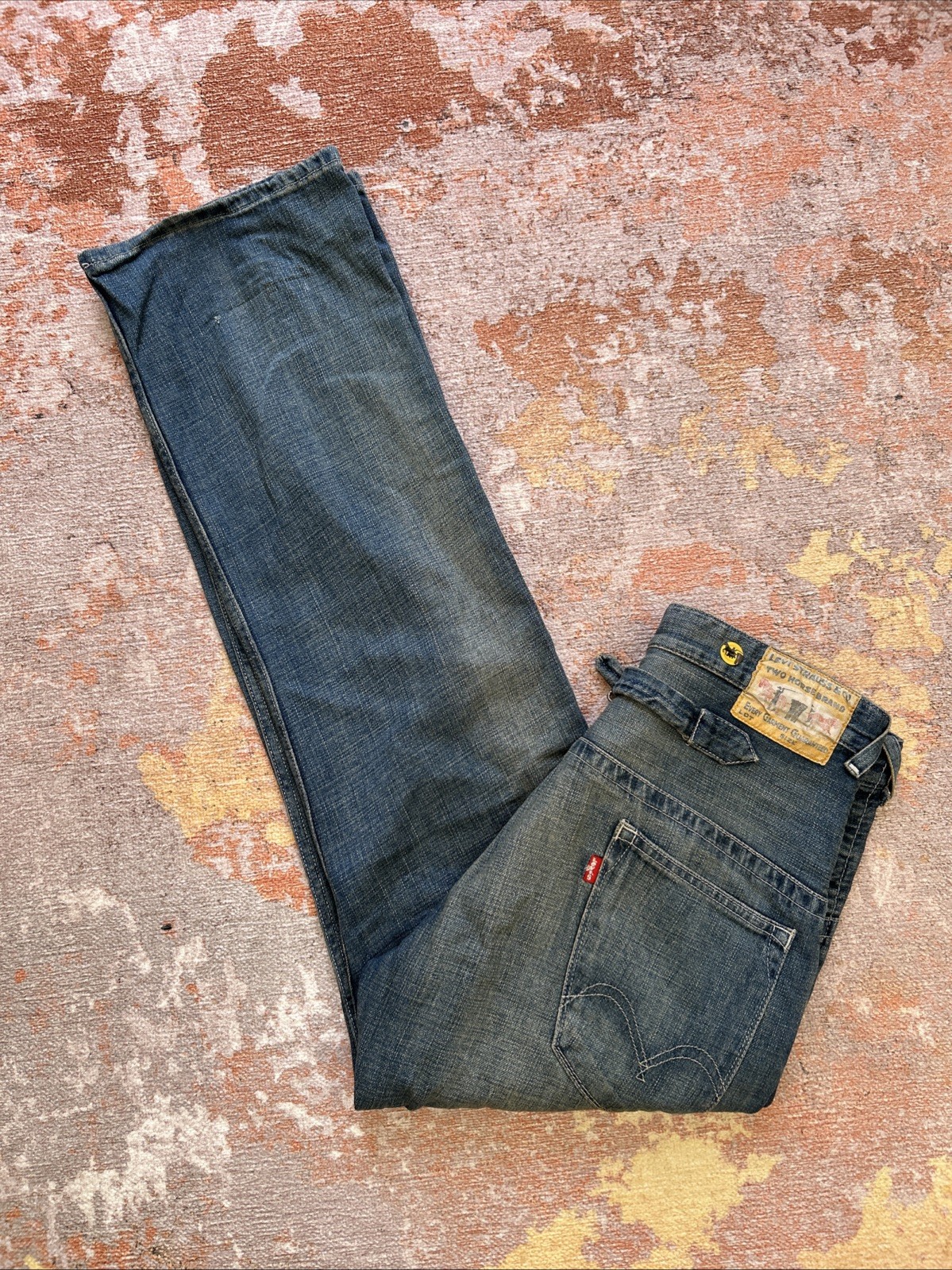 Levi Strauss & Co. Two Horse Brand Mens Lined Buckle Back Heavy Jeans Size 30×32