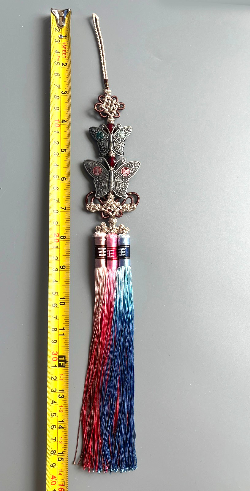 Rare Vintage Dual Butterfly Norigae-Korean Traditional Hanbok Accessory Tassel