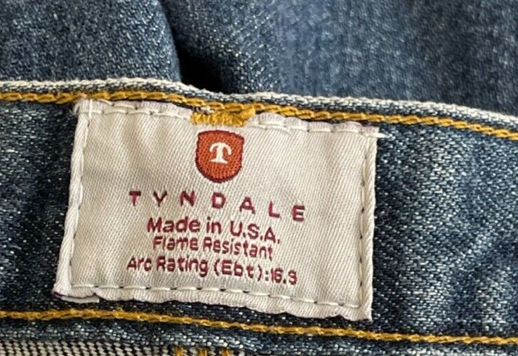 Tyndale FR Flame Resistant MENS F290T Cotton Denim Blue Jeans SIZE 34×29 USA