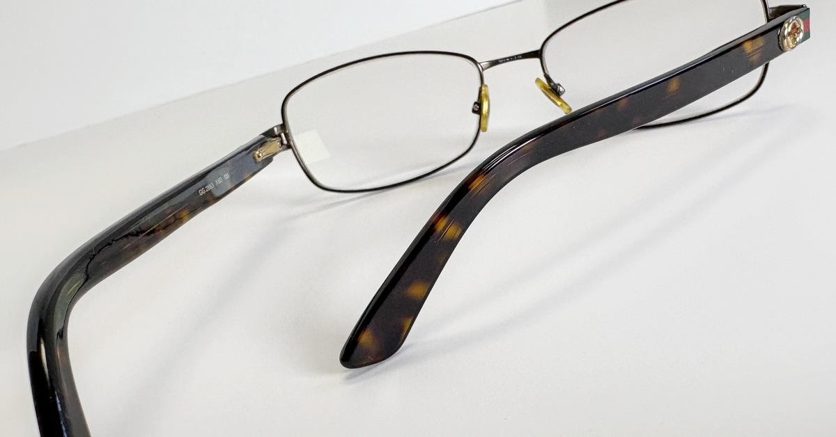 Gucci GG2893 X6D Brown Havana Metal Tortoise Eyeglass Frames Italy 50-15-135
