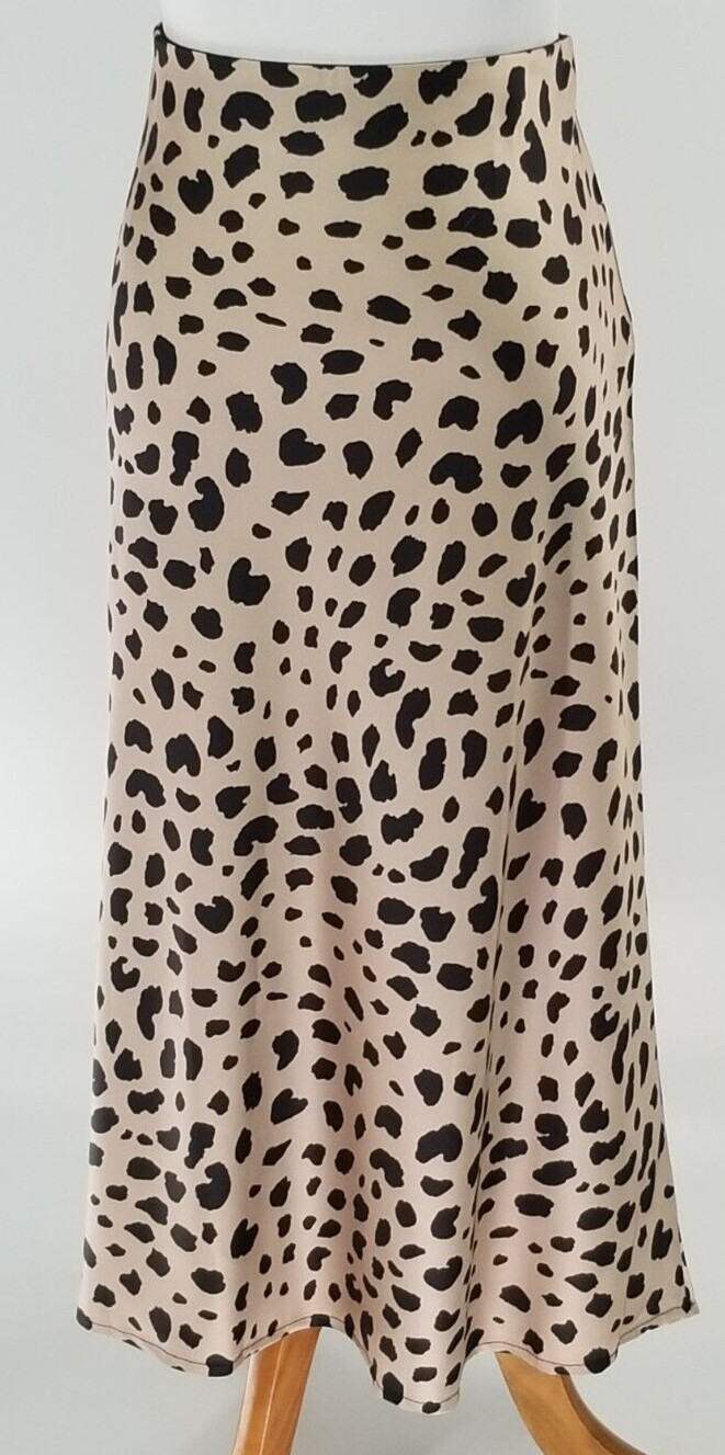 No Brand Size Large Elastic Waist Animal Print Slip Skirt Camel and Black NEW L