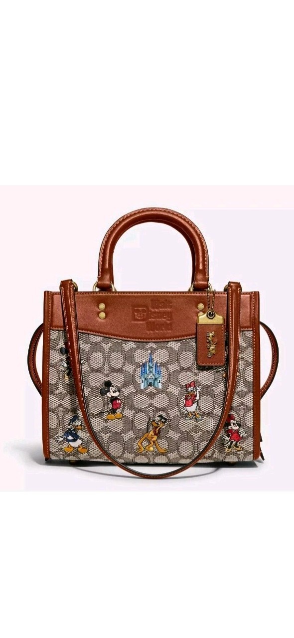 • Disney X Coach Rogue 25 In Signature Textile Jacquard With Mickey Mouse C8553