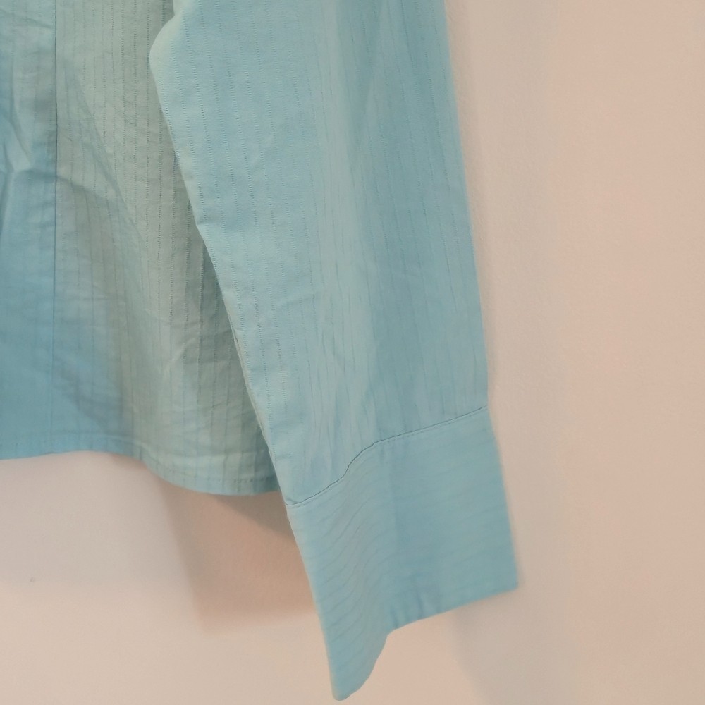 Ricki’s Blue Button Front Textured Blouse XXL Business Casual Office Chic