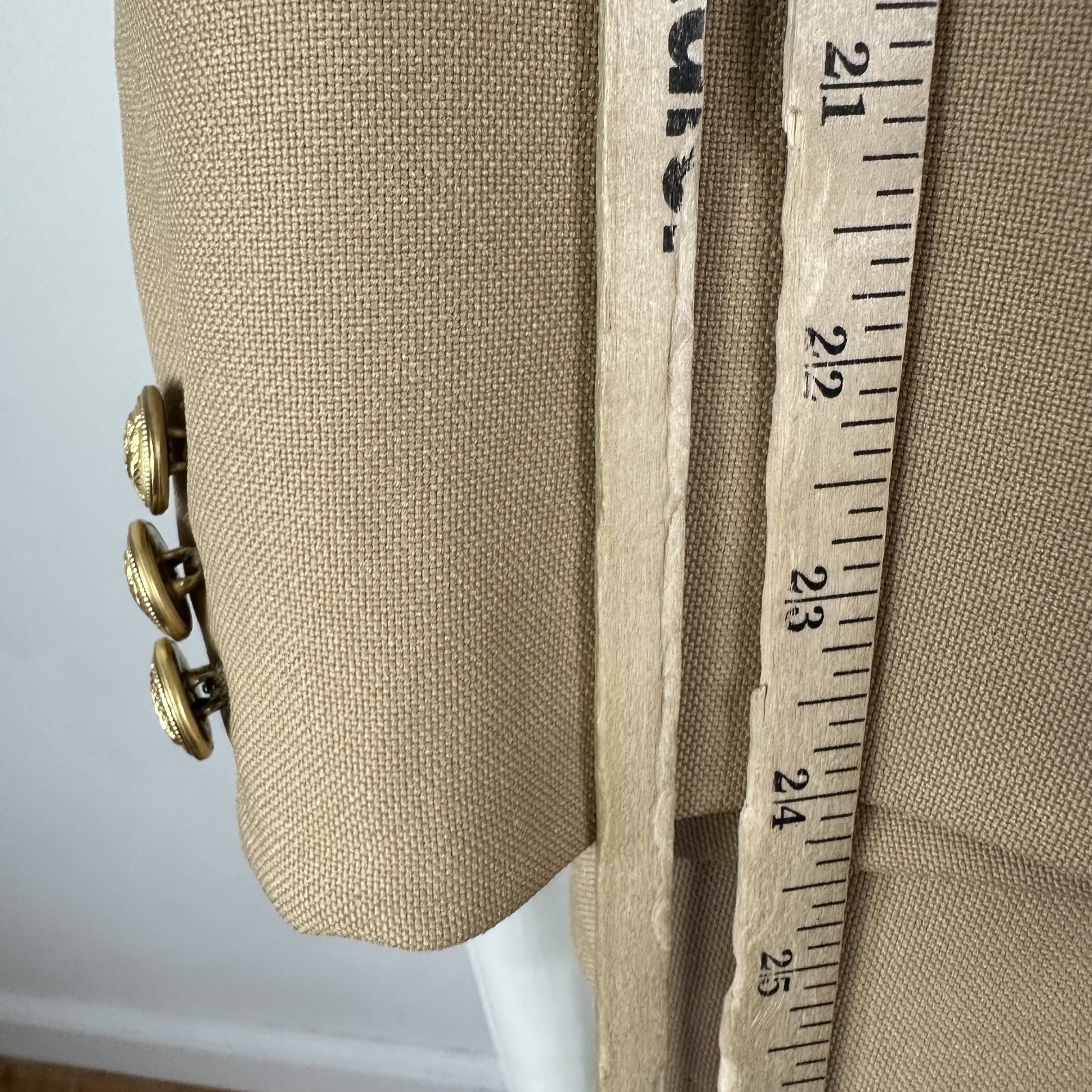 Hardwick Suit Mens 48R Tan 2 Button Gold Accents 100% Polyester Pants 40×29 Flat