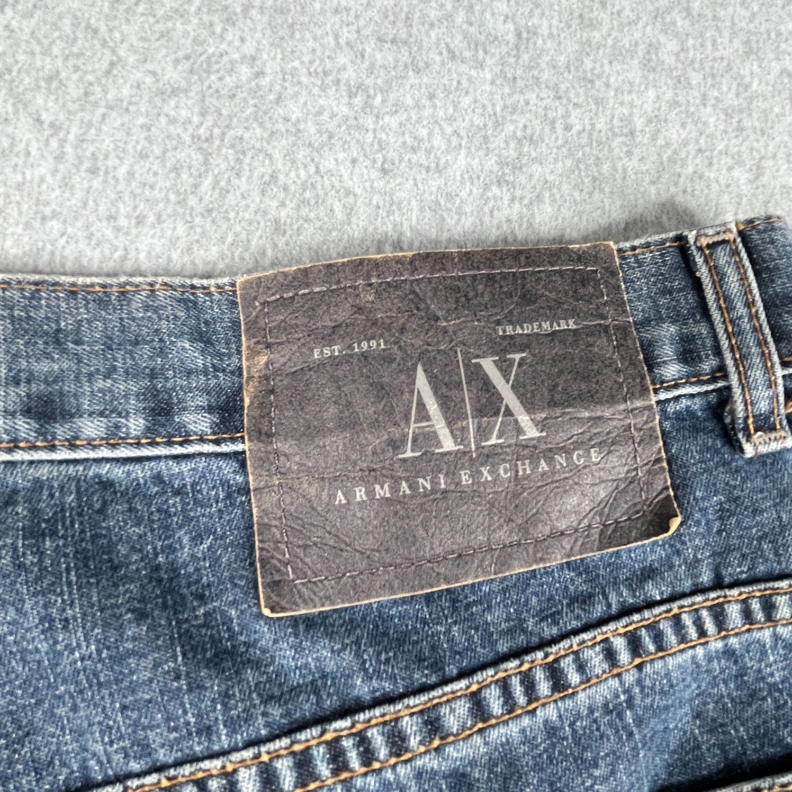 Armani Exchange Pants Jeans XL Reg Over Sized Fit Denim Dark Wash