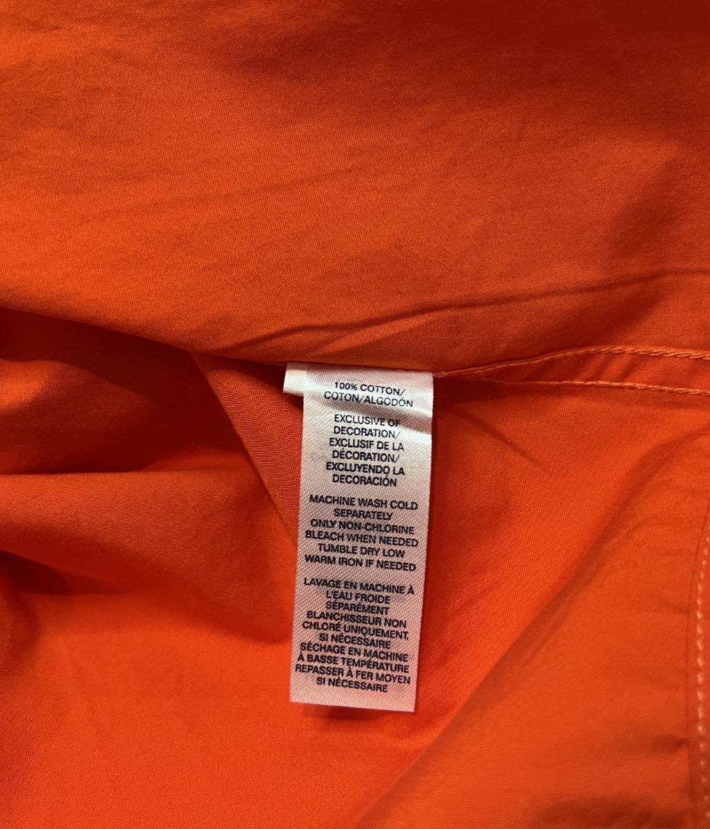 Chaps Mens Large Dusk Orange Long Sleeve Button Up Shirt NWT Poplin 100% Cotton