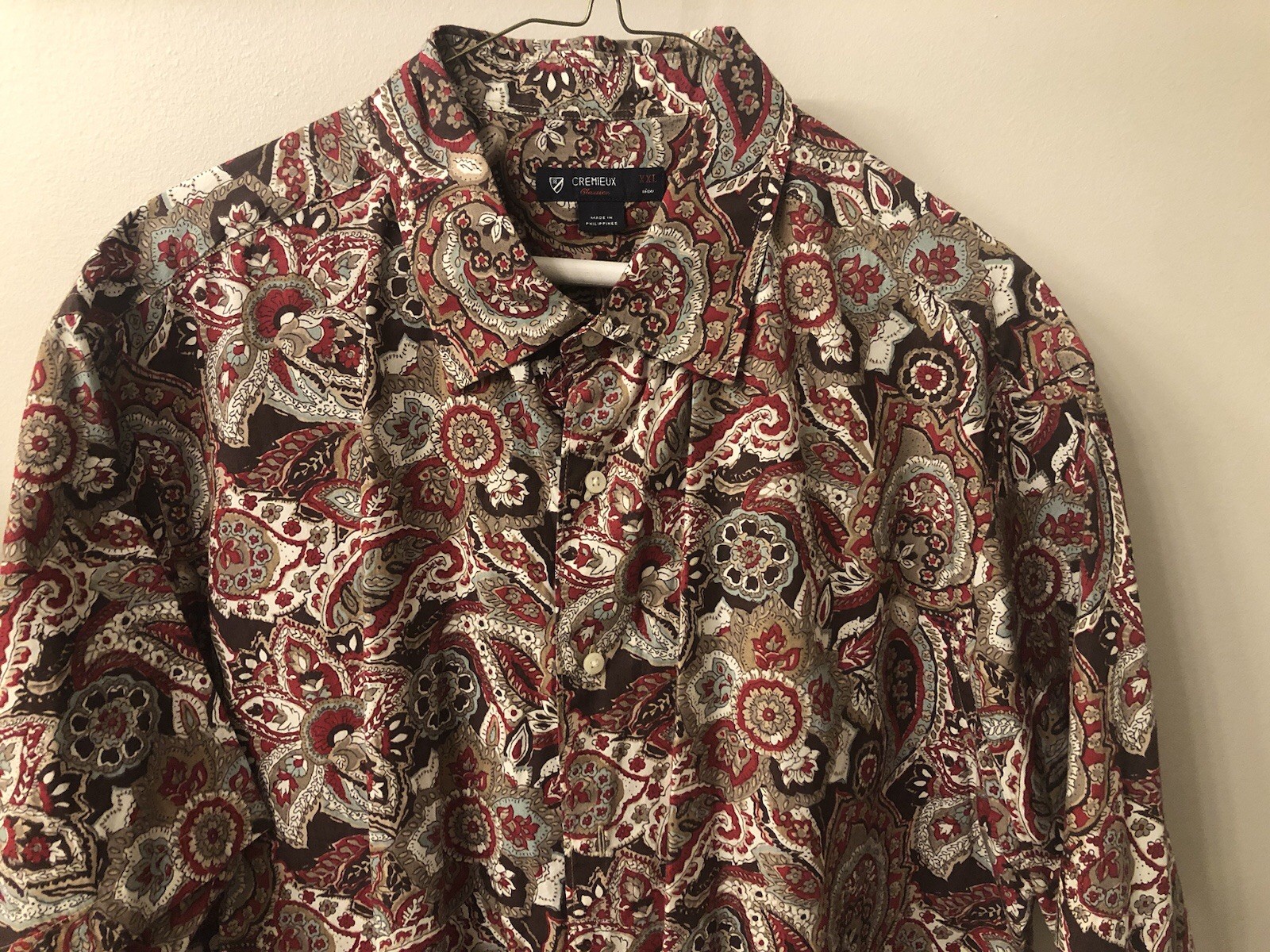 NWOT Daniel Cremieux Mens Classics Paisley Hawaiian Red Beige Shirt XXL 2XL