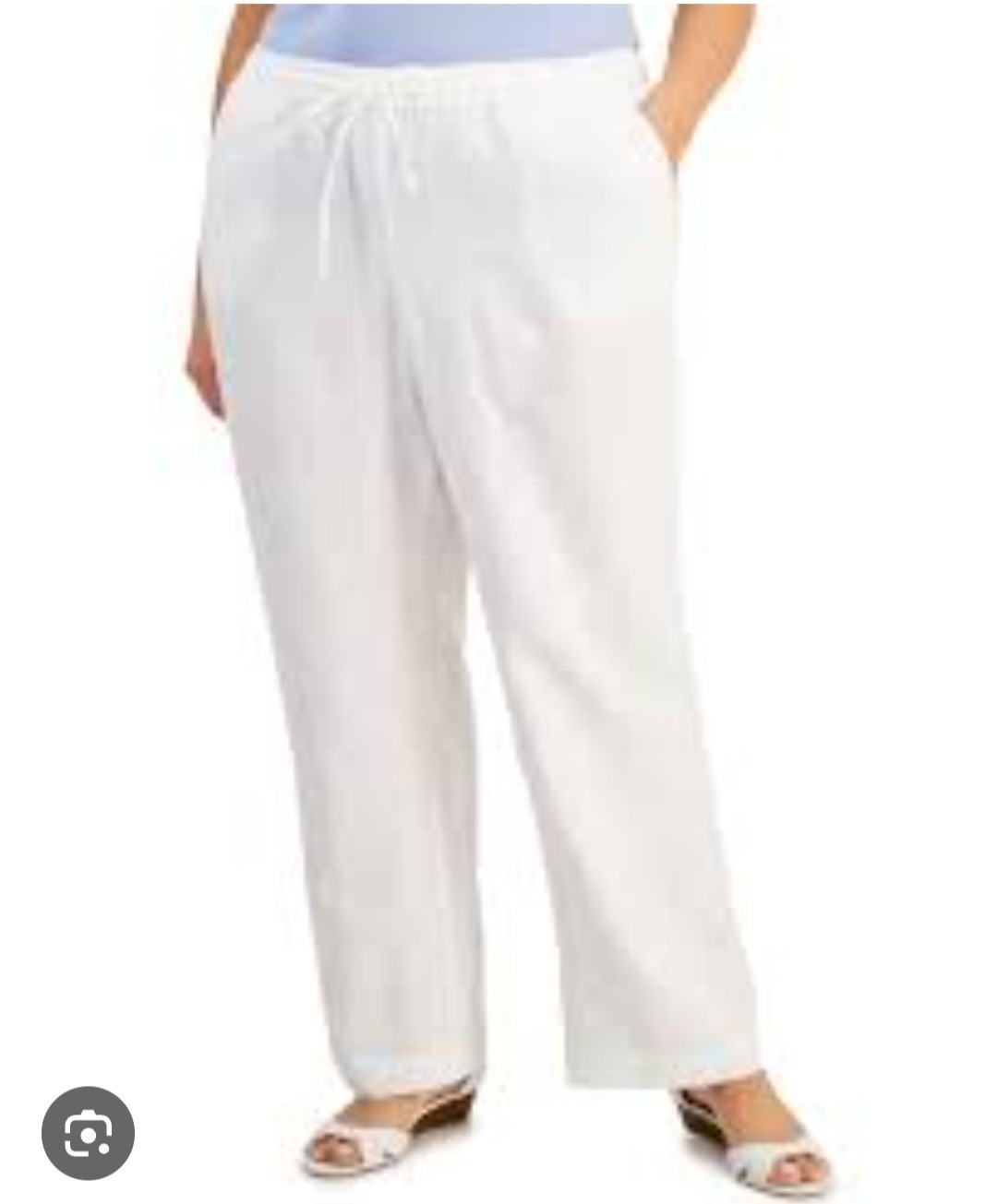Charter Club Luxury Linen Ankle Pants – Beige Elastic Drawstring Pull-On. XXL