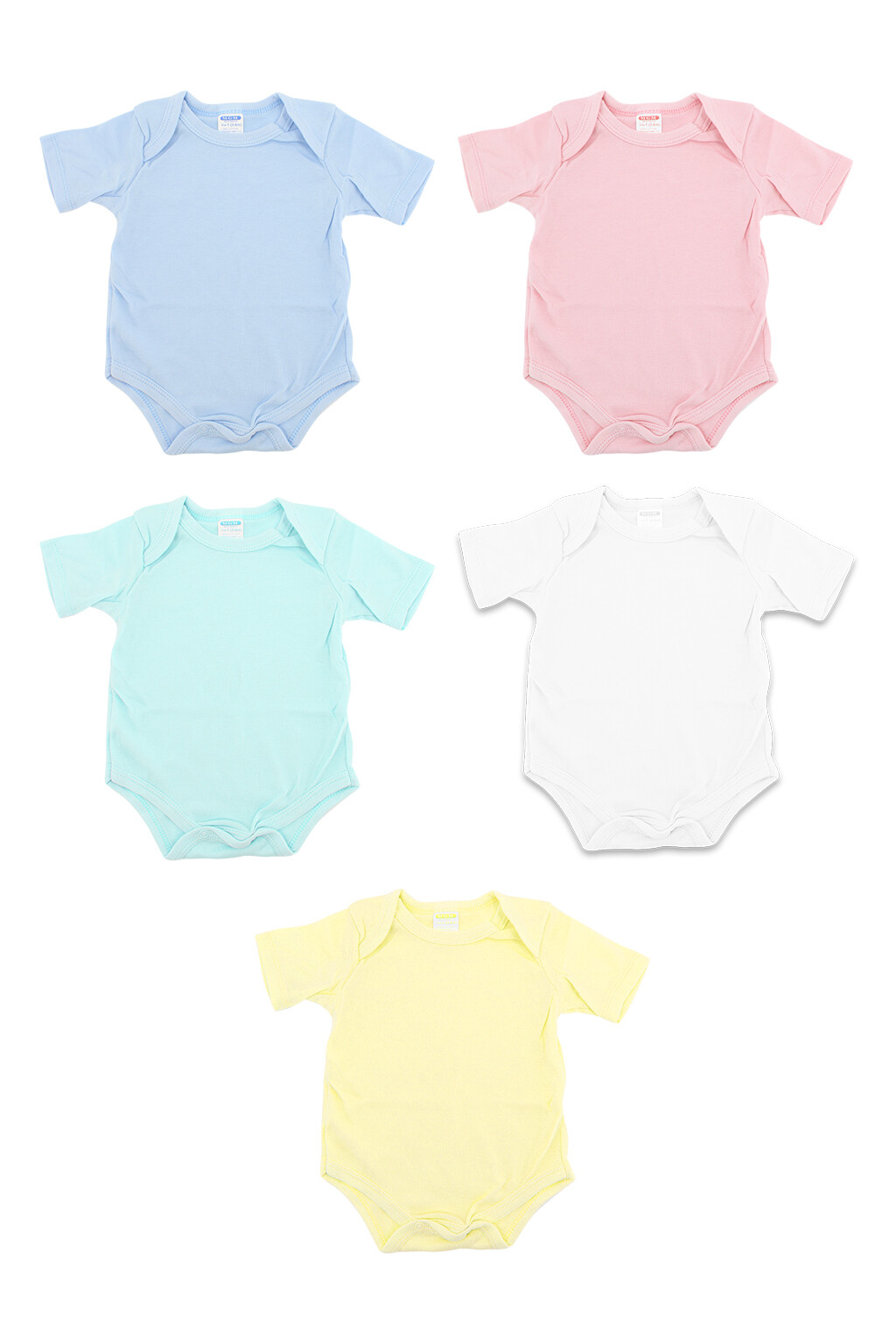 4 Baby Romper Bodysuit Jumpsuit Short Sleeve Print Solid Size 3-6 M 6-9 M 9-12 M