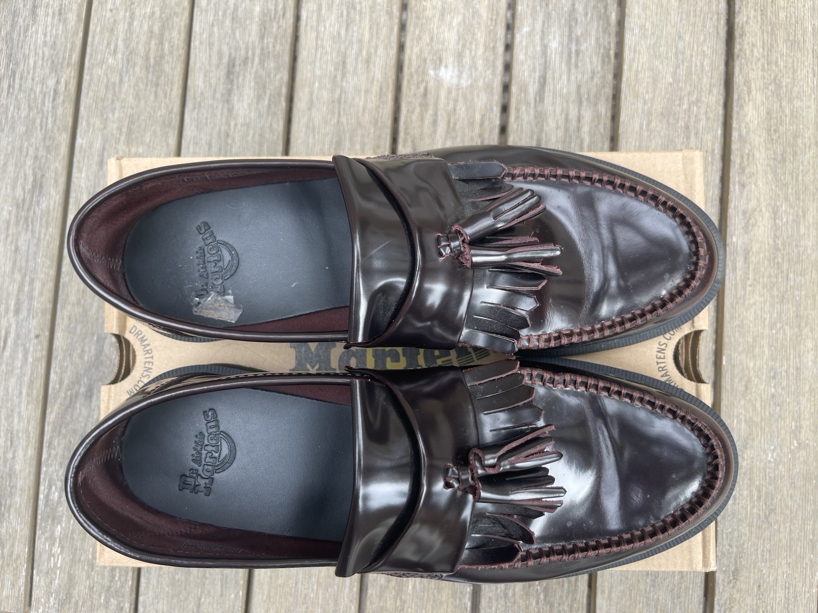 Dr. Martens Adrian Tassel Loafers Black Smooth Leather Mens Size 12 USM