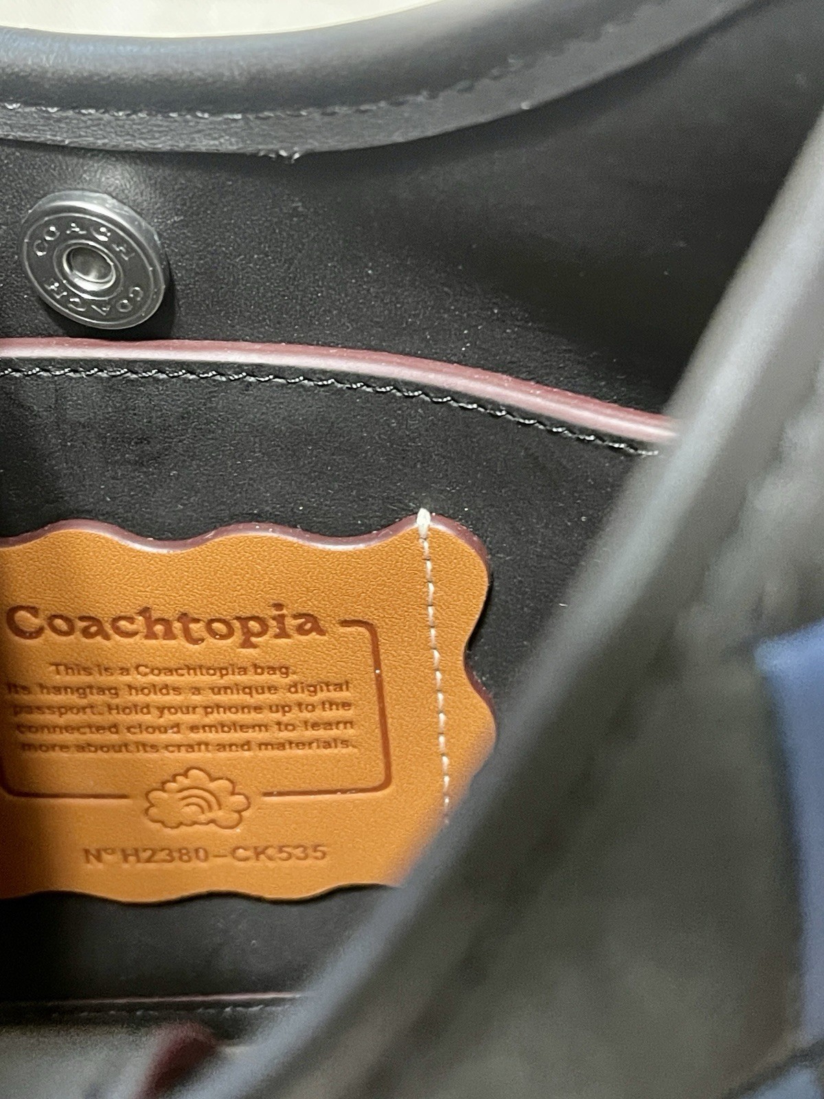 COACH COACHTOPIA ERGO NAVY BLUE AND BLACK WOVEN CHECKERBOARD LEATHER BAG PURSE