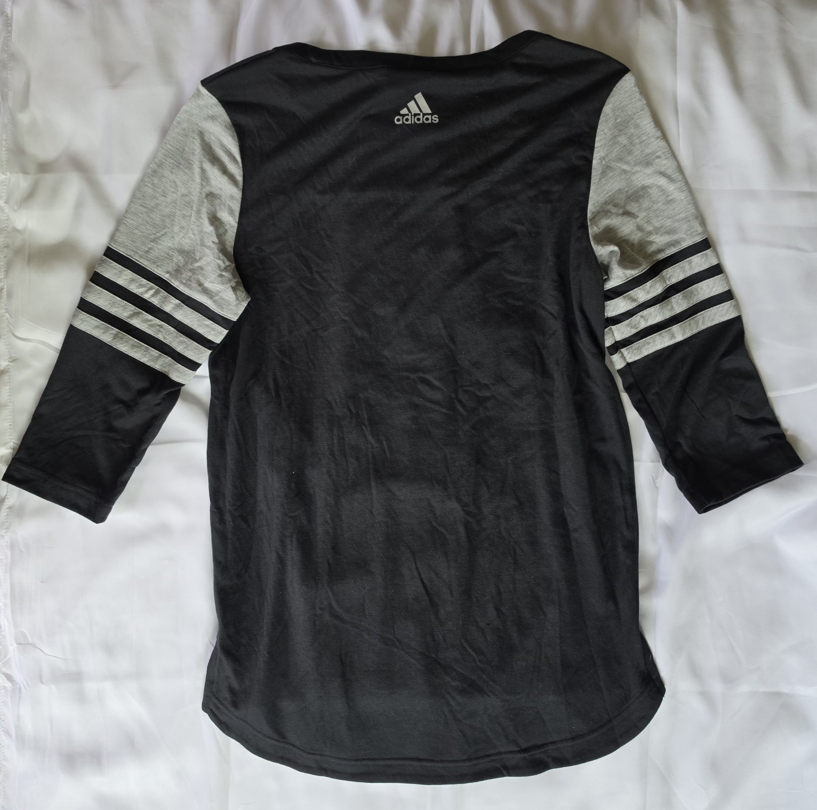 NWT Black & Grey/Gray Adidas 3/4-Sleeve T-Shirt, Sz S