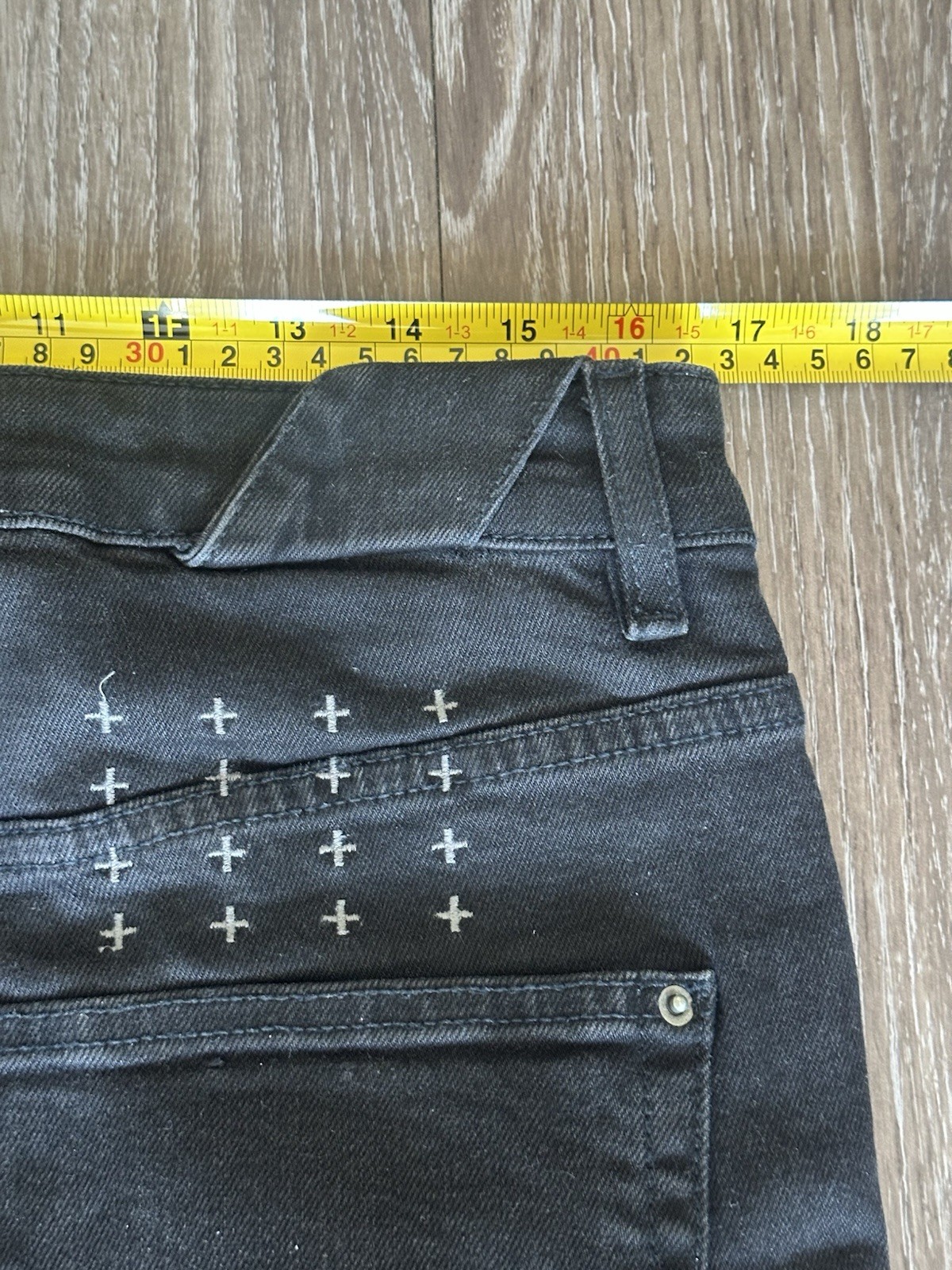 Ksubi Men’s Black Skinny Slim Fit Distressed Logo Denim Jeans Size 34