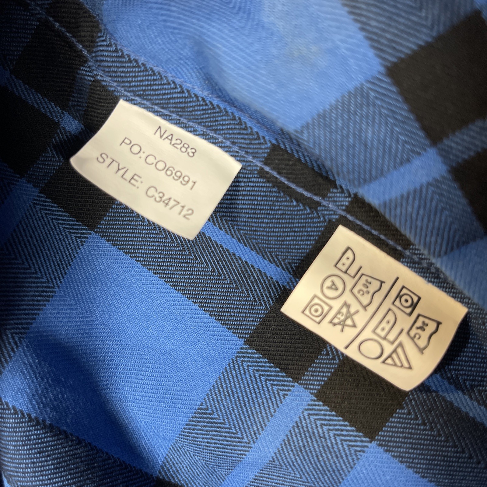 Chaps Ralph Lauren Plaid Shirt Blue Flannel Tartan Cotton Button Up XL
