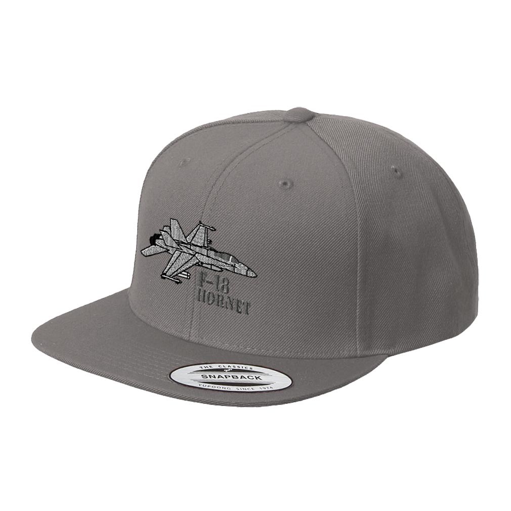 F-18 Hornet Aircraft Name Embroidered Flat Visor Snapback Hat