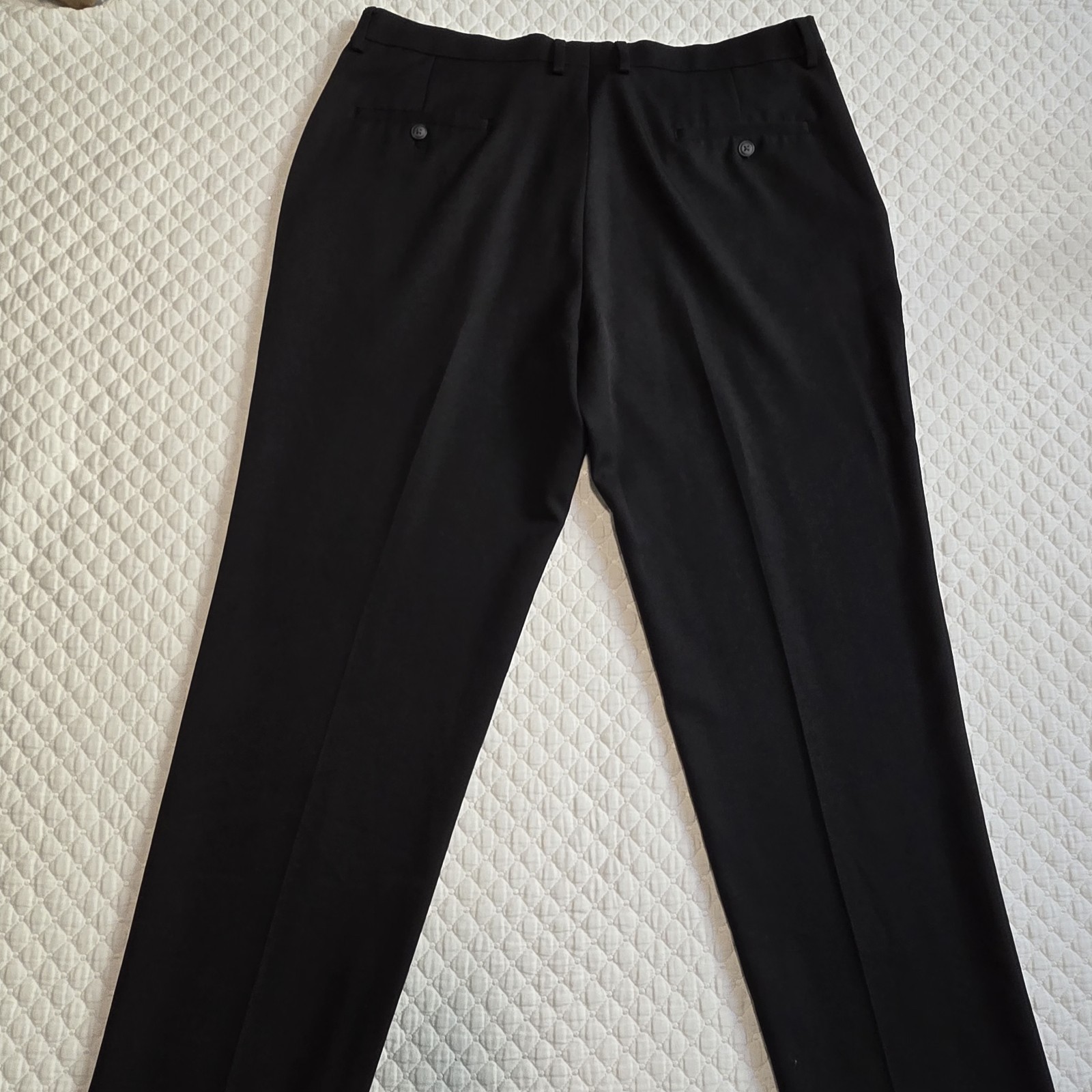Haggar Mens Tailored Fit Travel Performance Suit Pants Black 38×30 WPL386