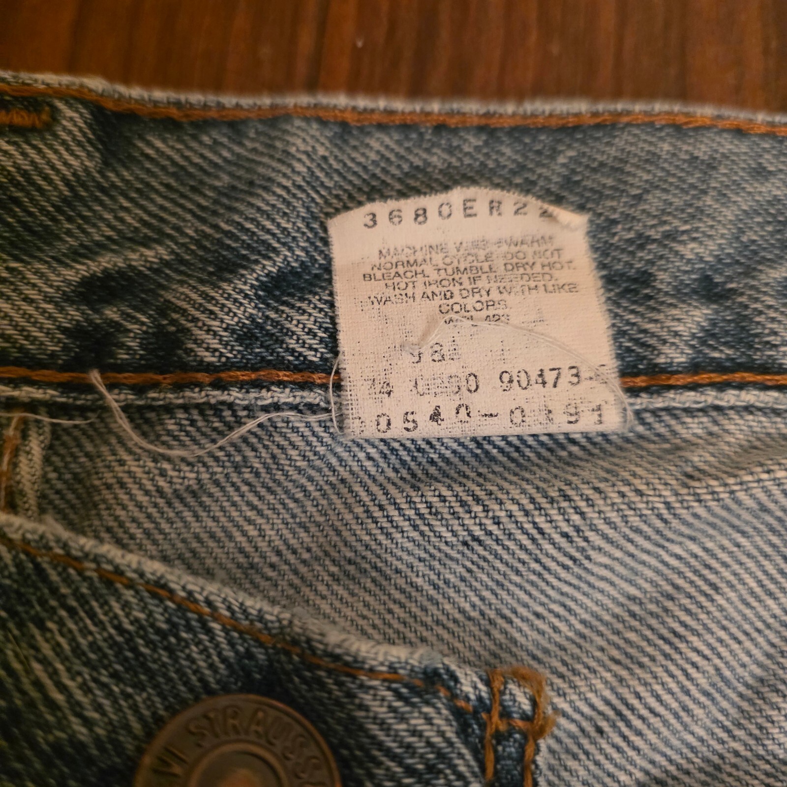 Vintage Brown Tab 1990s Levi’s Brown Tab Jeans 40×34 Naturally Distressed Paint
