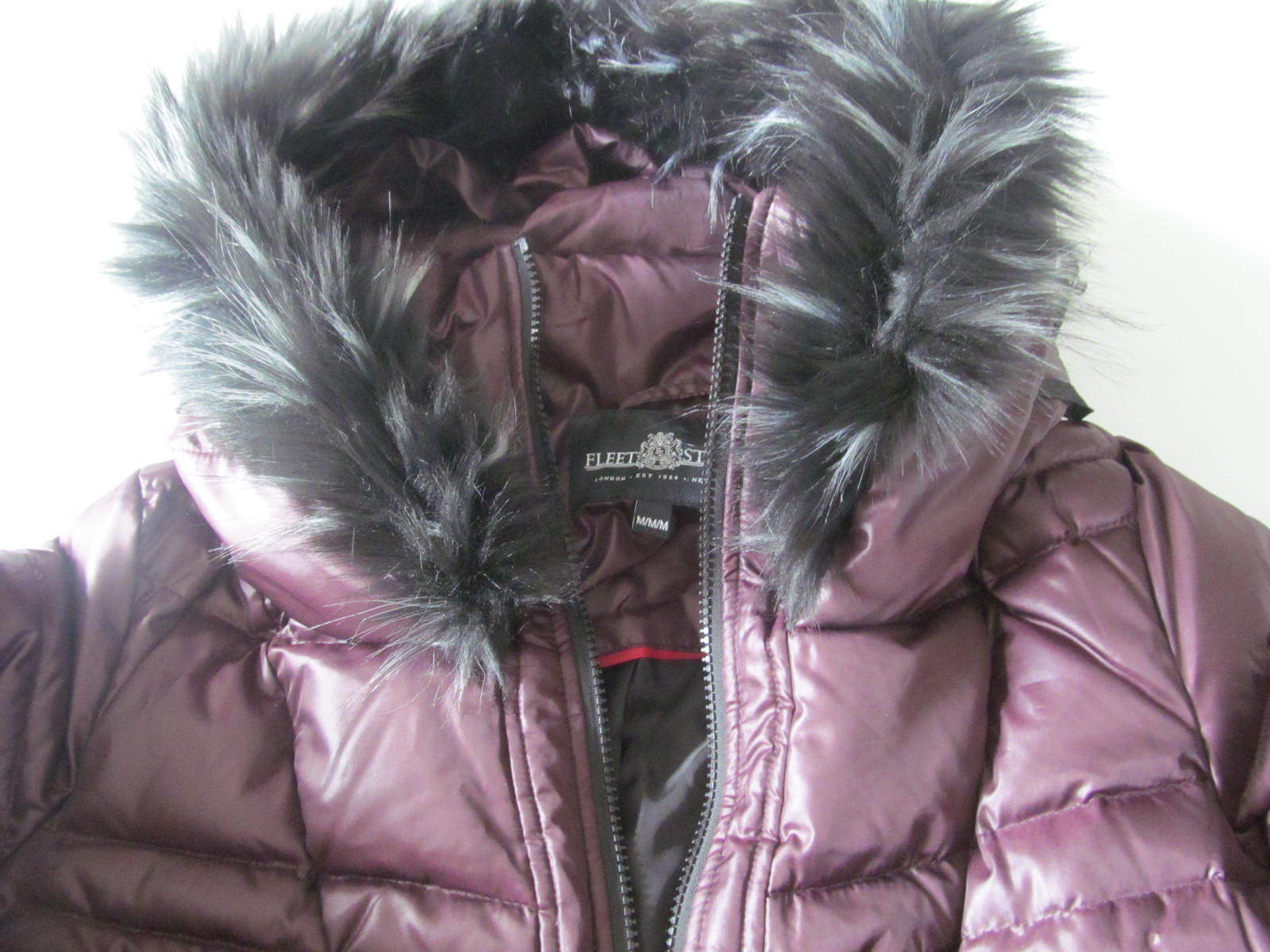 NWT Fleet Street Down Hooded Berry Womens Jacket Size M $200