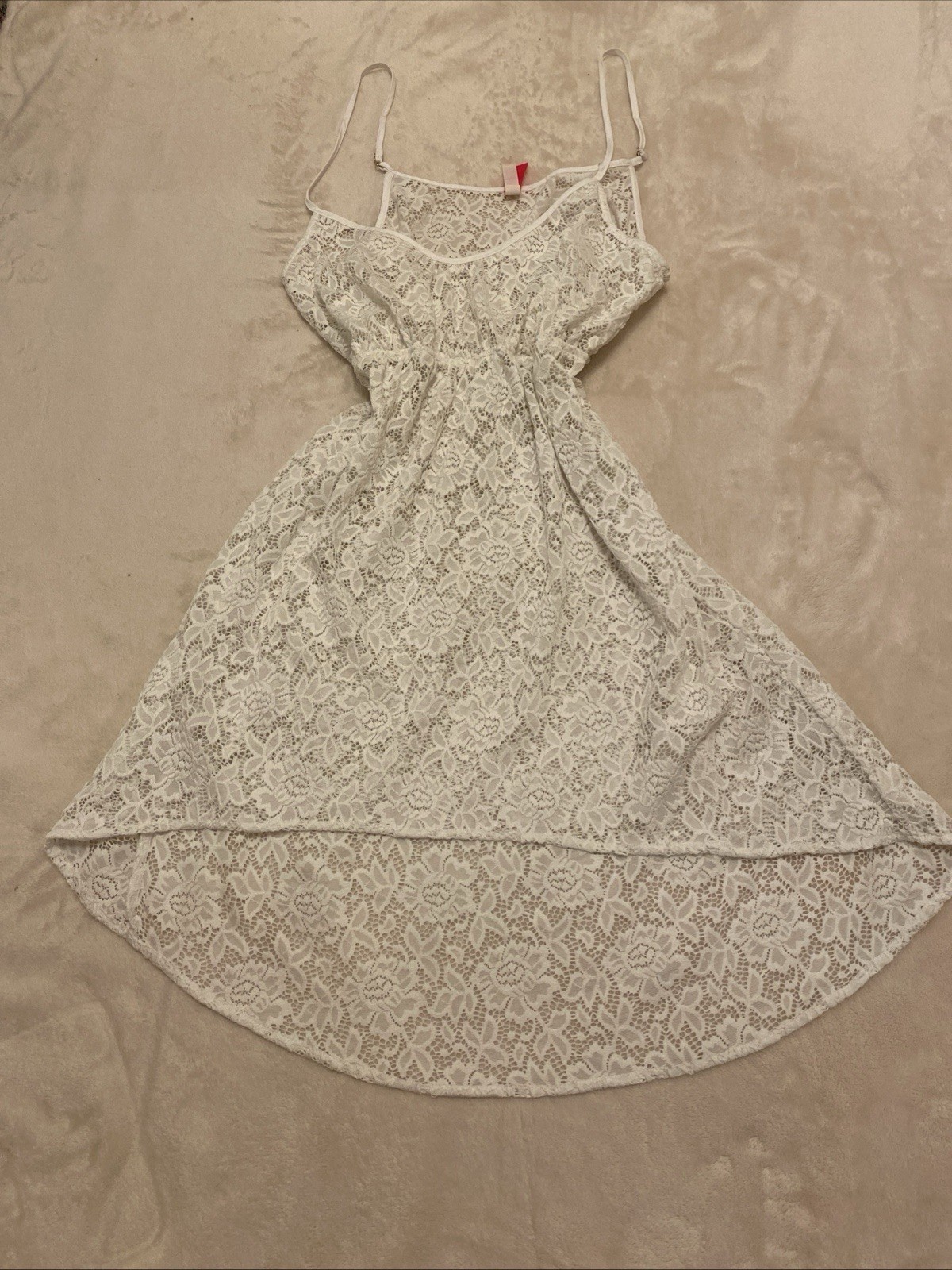 Victoria’s Secret Swimsuit Cover-Up. White Floral High Low. Size Medium