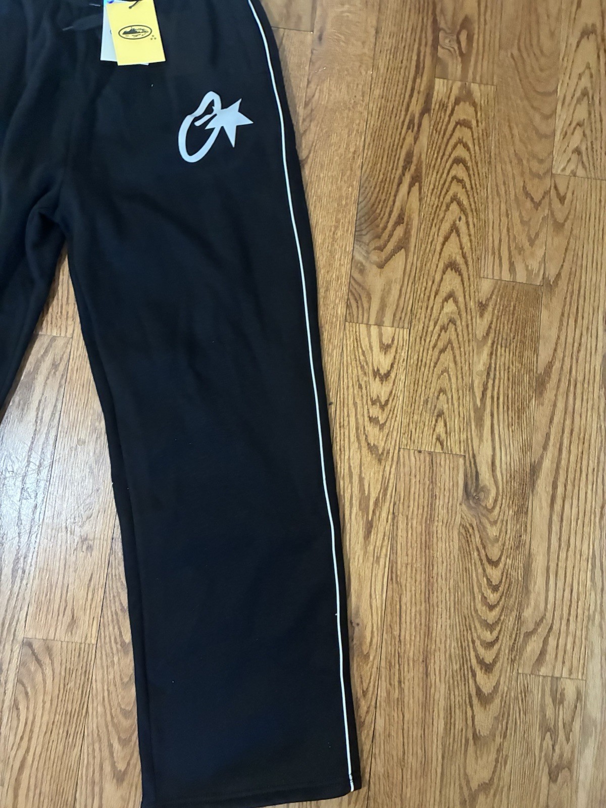 Corteiz Men’s Black Tracksuit Set Medium Reflective Logo Full Zip Jacket & Pants