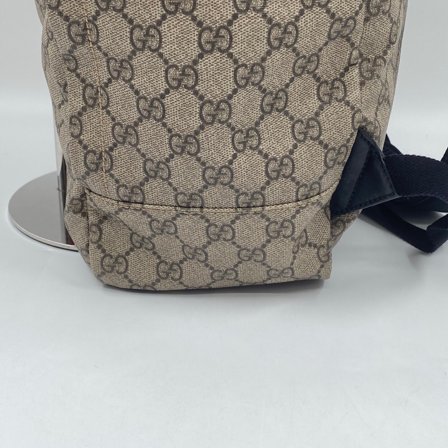 Gucci Sherry Ophidia GG Supreme Monogram Backpack Beige Canvas Web Black 051809