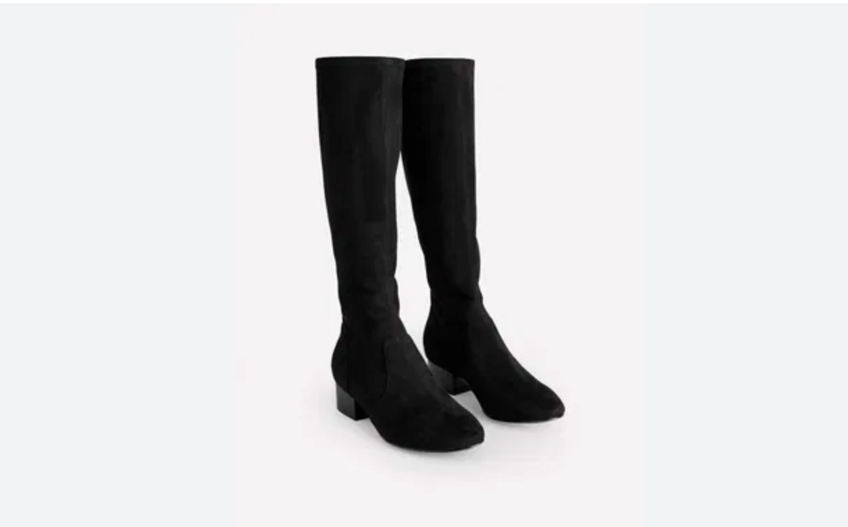 Boden Womens Cara Heeled Stretch Knee Boots Size EU 39 US 8 Black A1579 NWOB