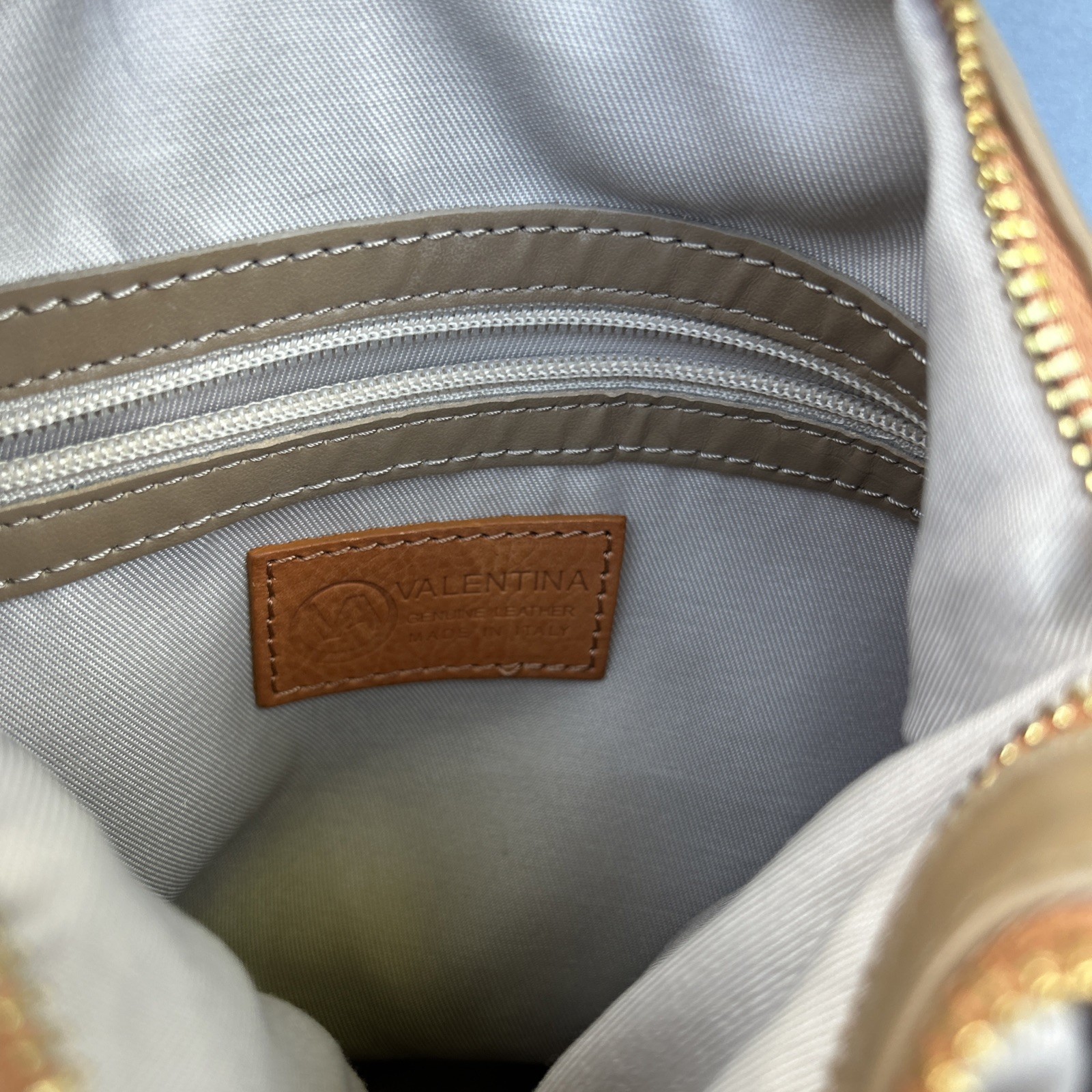 Valentina Large Dual Pocket Shoulder Bag Sling Brown/ Yellow Mustard, Italy