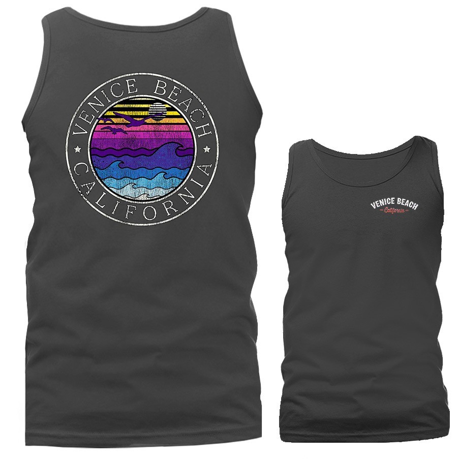 Sunshine & Waves Circle Venice Beach California Los Angeles Graphic Tank Top