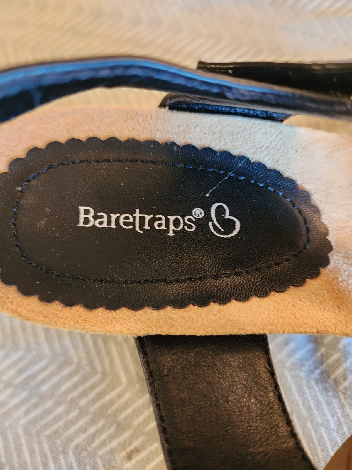 Baretraps Black/Beige Strappy Wedge Sandals Braided Comfort Women’s US 11 M