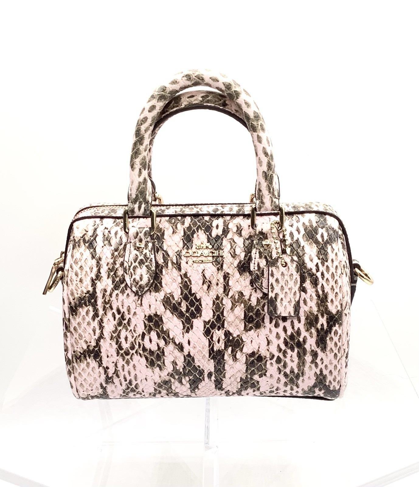 Coach Mini Rowan Crossbody Bag in Snake-Embossed Leather with Card Case – NWT