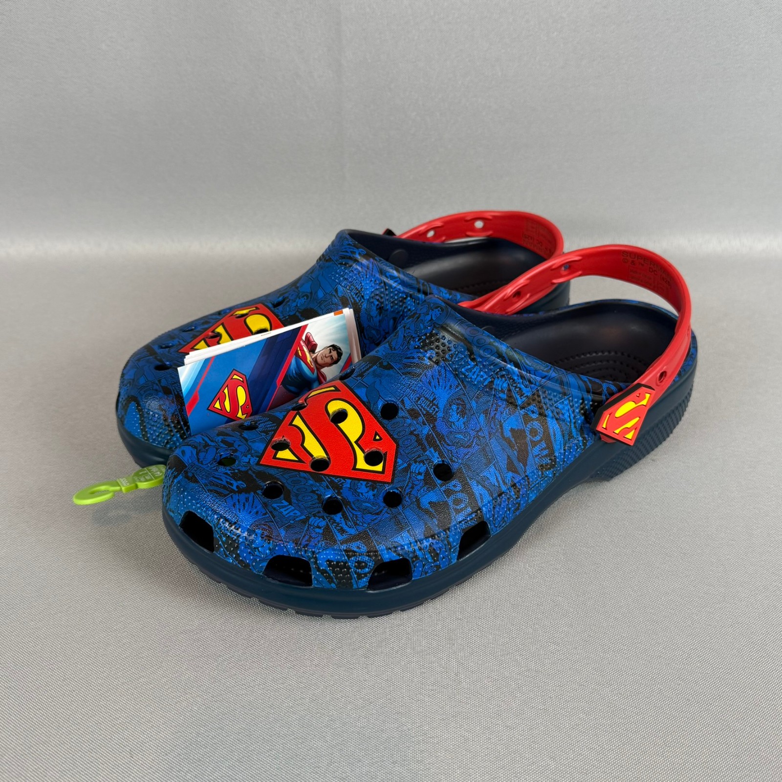 Crocs Superman Classic Clogs Mens 10 Blue Red W12 Slip-On 211131-90H DC New NWT