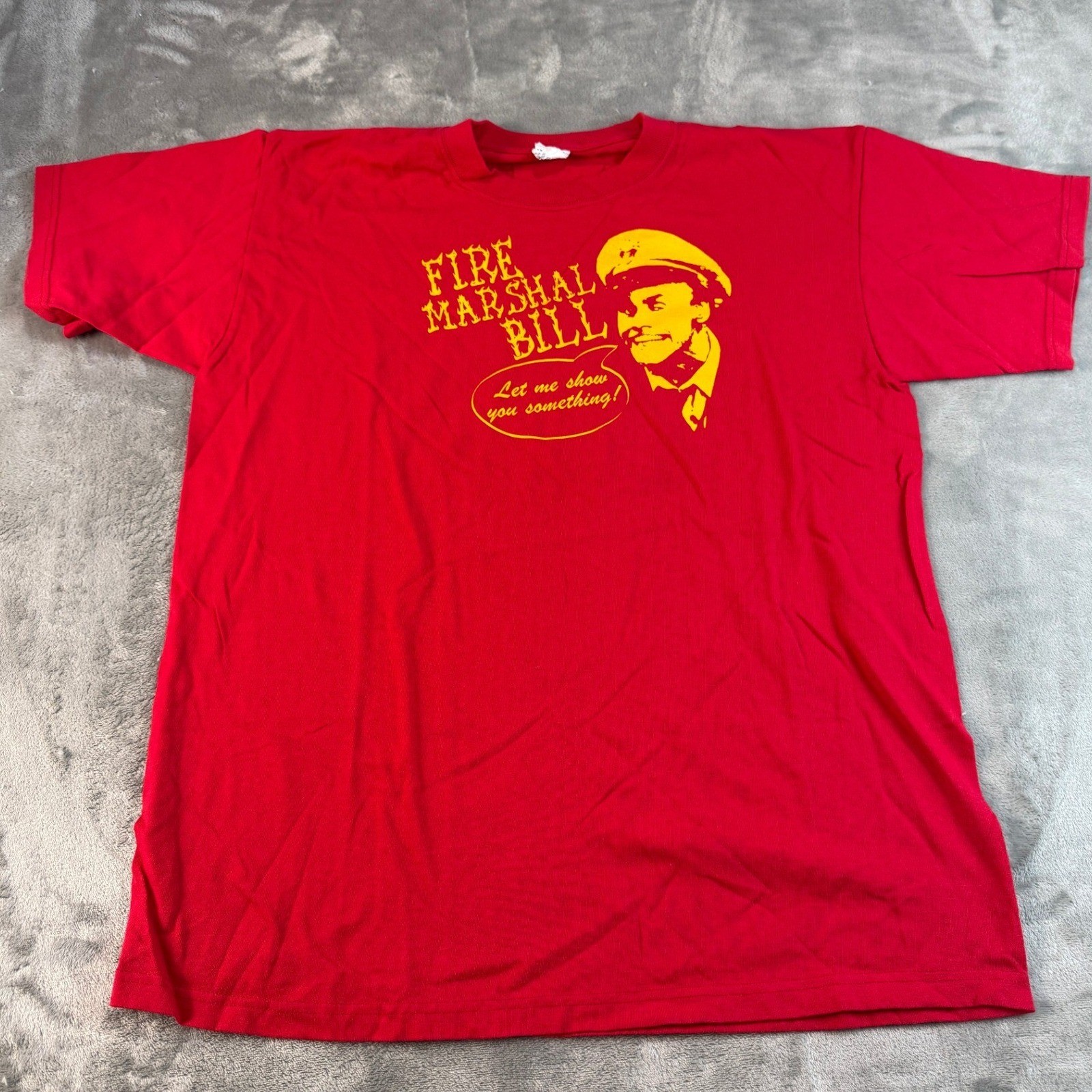 Anvil Fire Marshal Bill In Living Color Red Graphic T-Shirt Mens L Jim Carrey