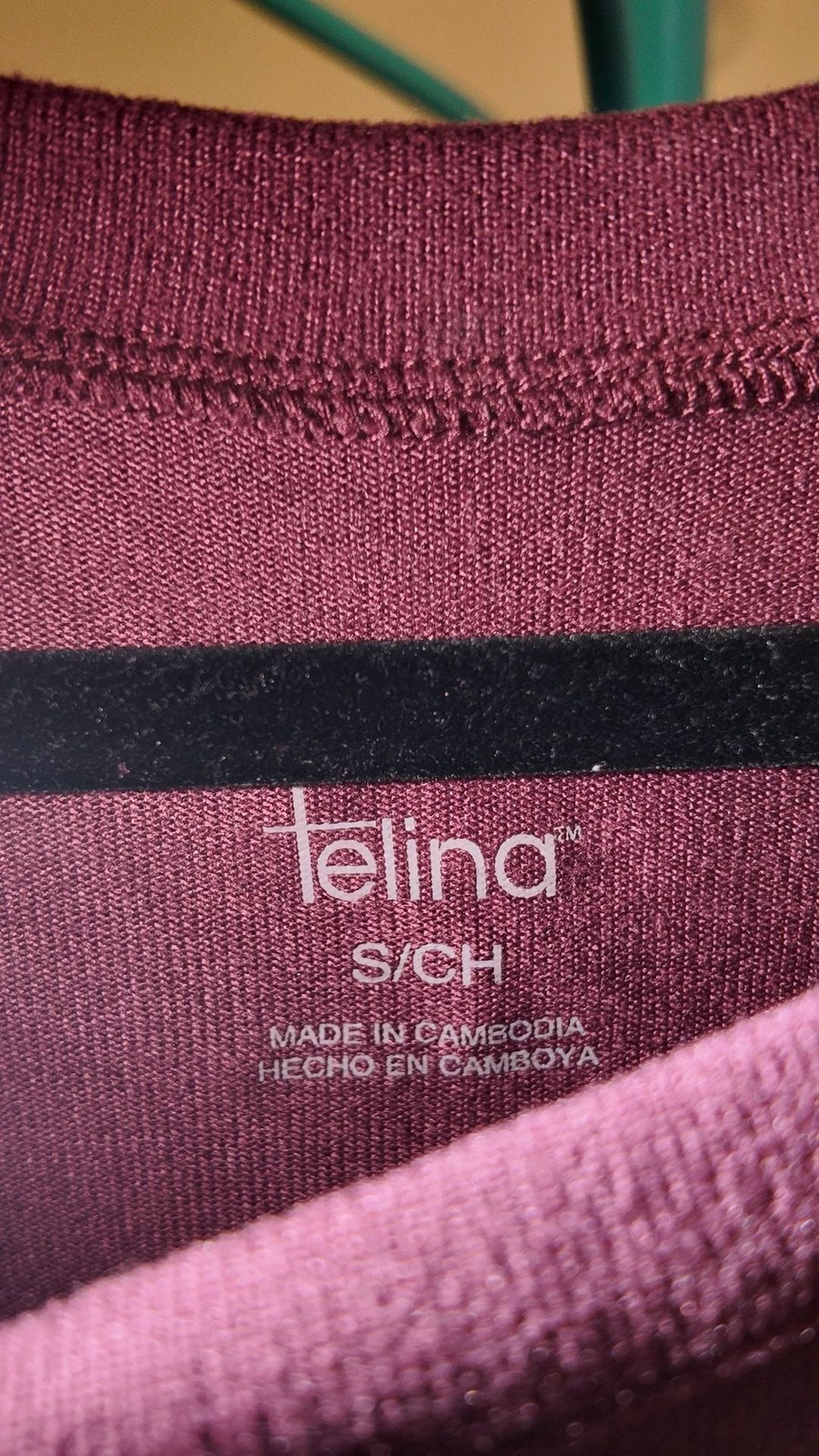 Felina Burgundy Long Sleeve Oversized Pullover Top – Size S