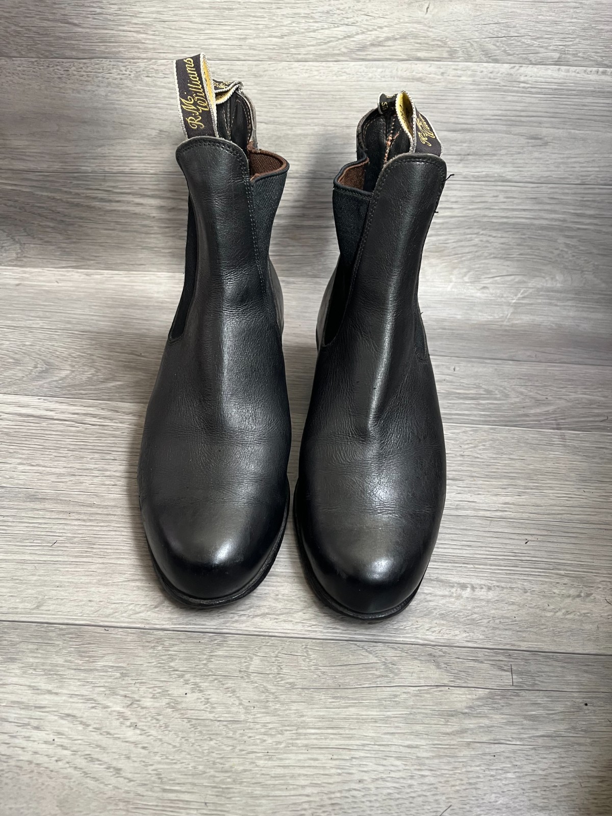 Vintage R.M Williams Bushman black chelsea boots Cuban heel uk 8.5G