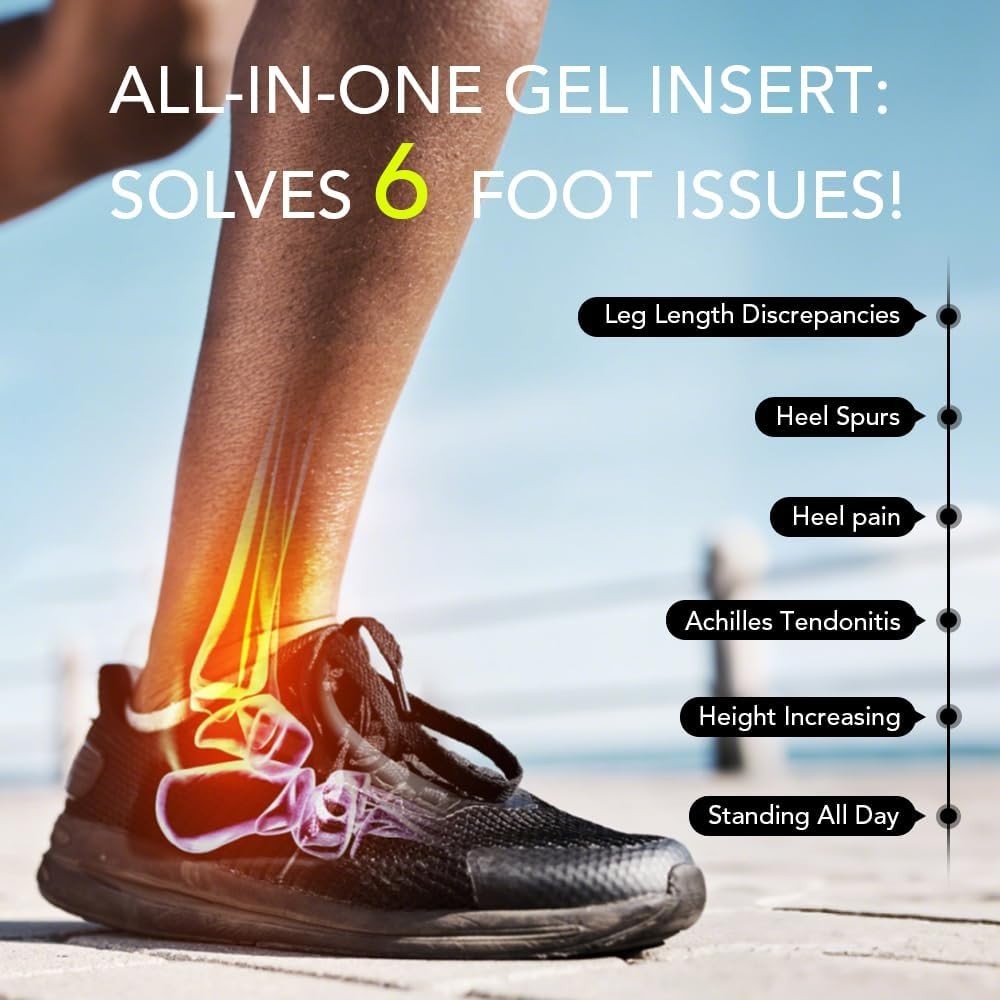 Adjustable Orthopedic Heel Lift Inserts – Height Increase Insoles for Leg Len…