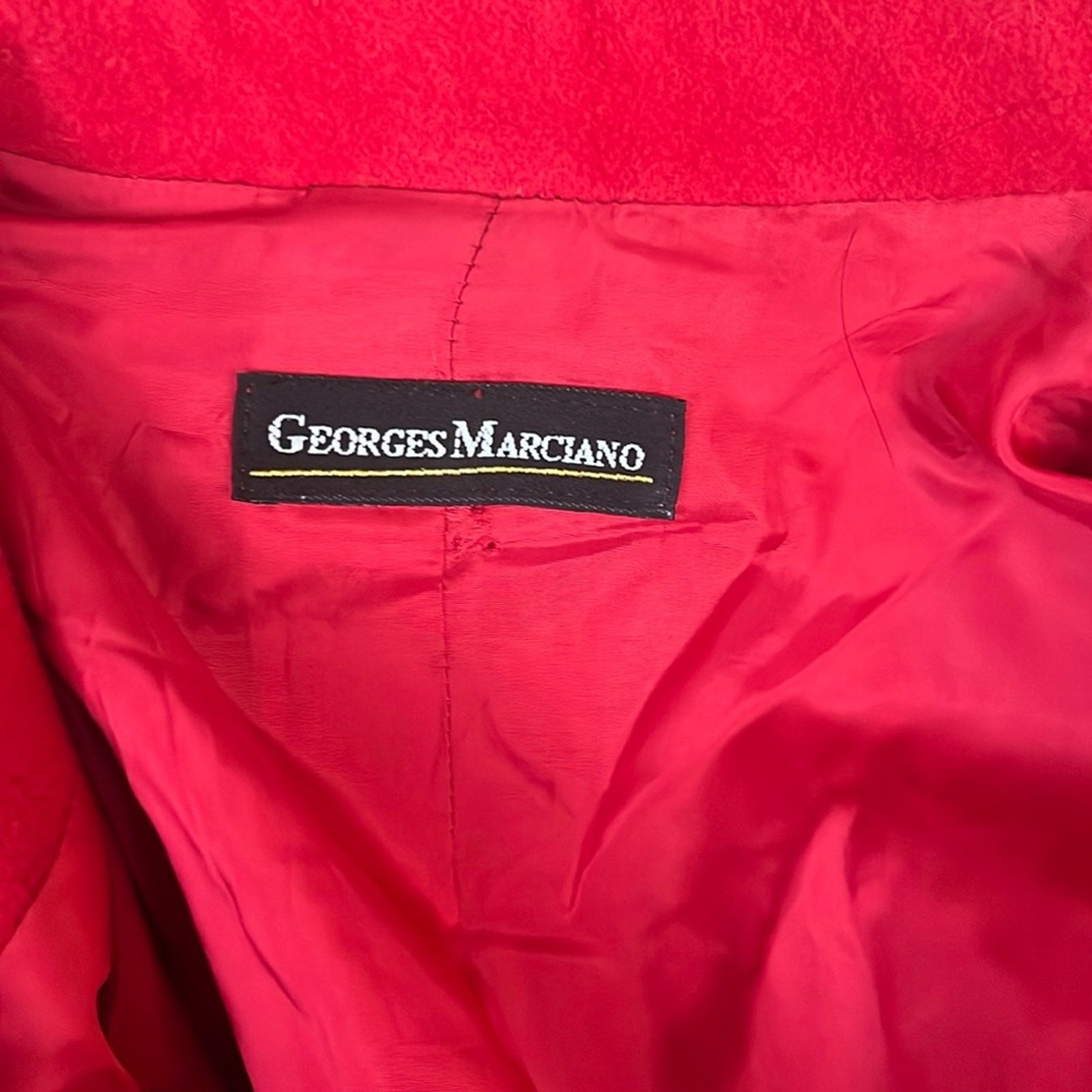 VIntage Red Oversized Blazer Wool Cashmere Blend Georges Marciano Designer 12