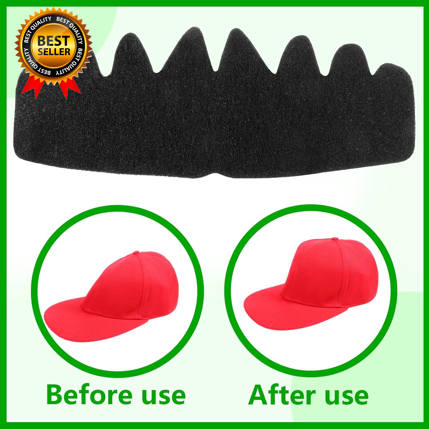 10 PCS Black Baseball Cap Inserts Flexible Washable Hat Shaper Inserts