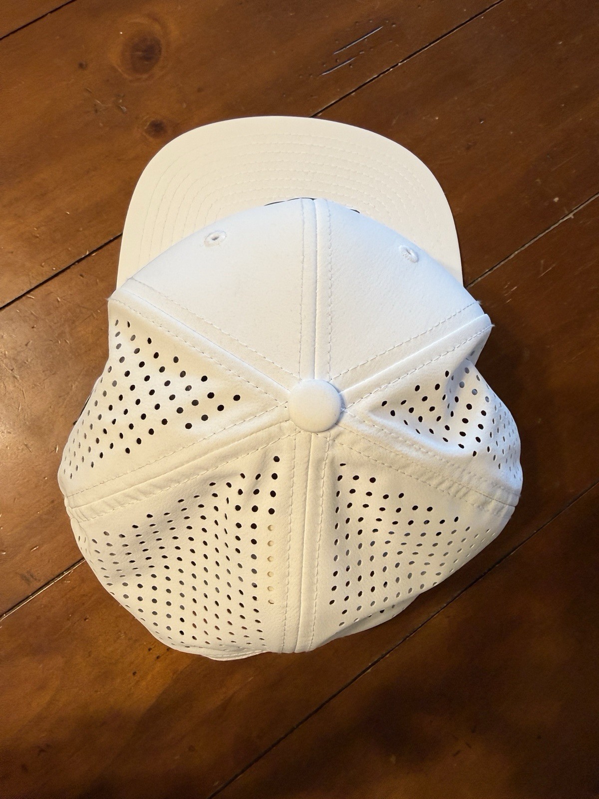 Branded Bills White/Black Solid Baseball Cap One Size Adjustable Perforated