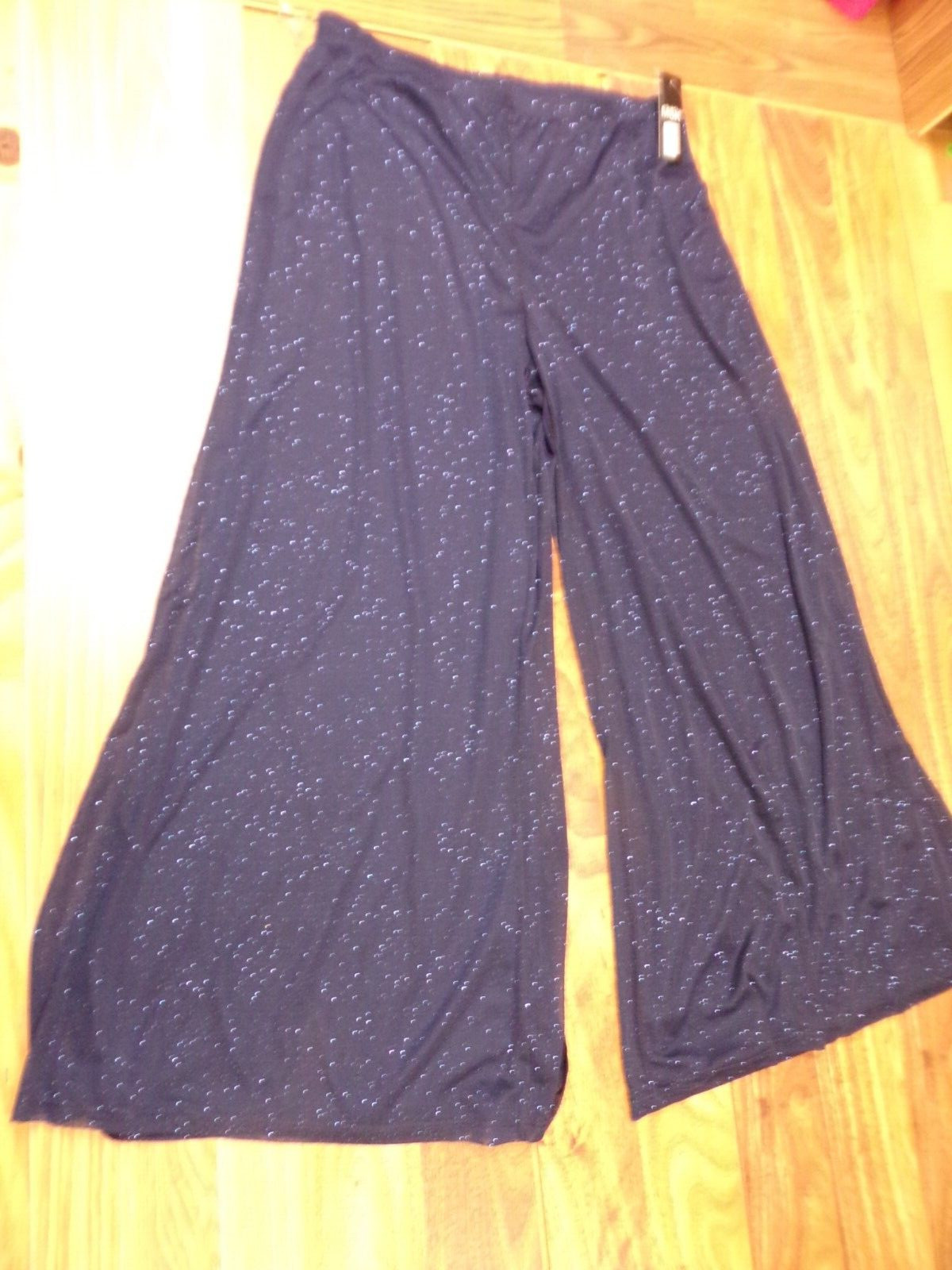 MSK Blue Dressy Flowy Lined High Waist Wide Pants Holiday Sparkly Women’s XL NWT