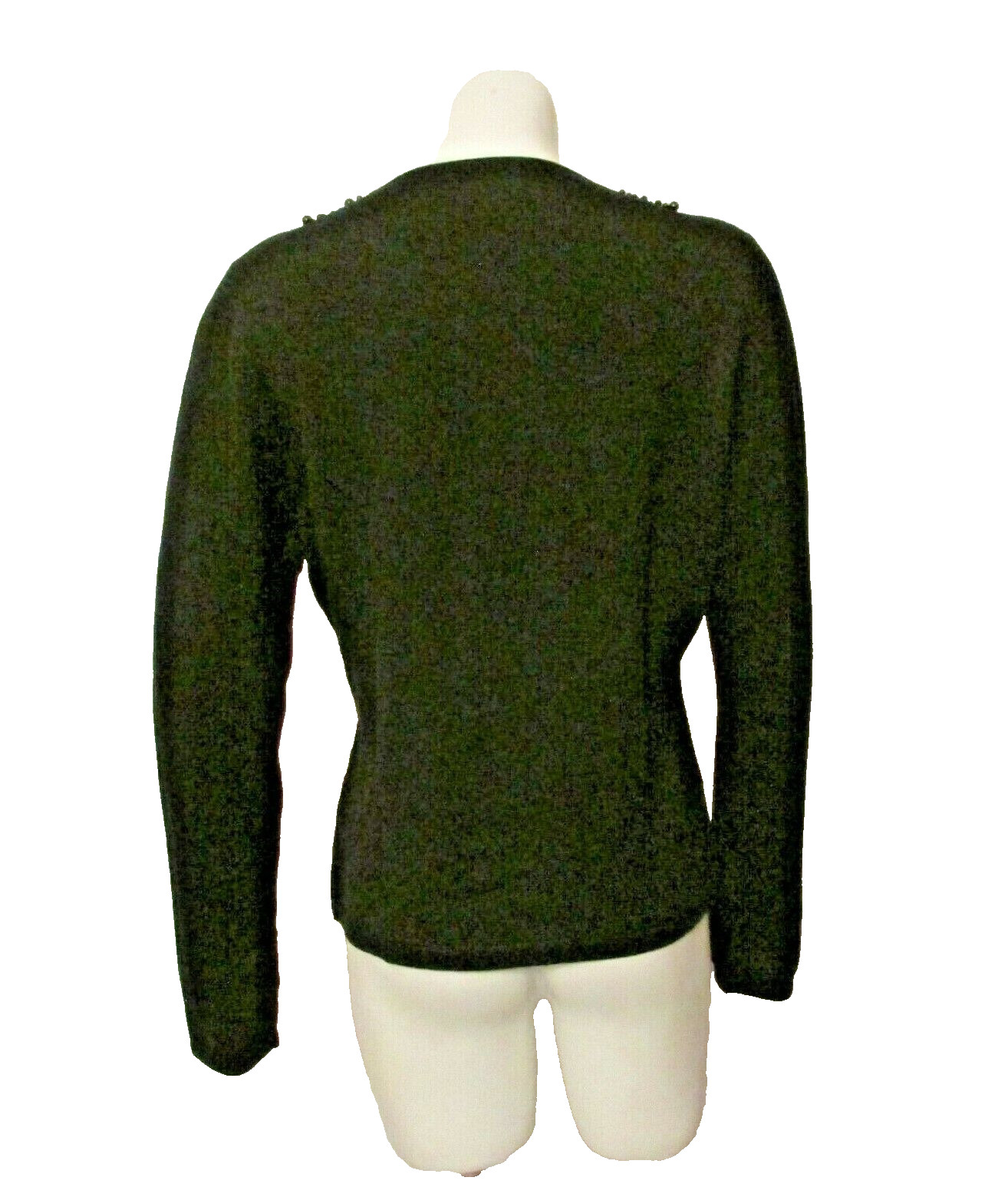 $120 NWT Saks Fifth Avenue Folio Silk Cashmere Black Beaded Pullover Sweater M