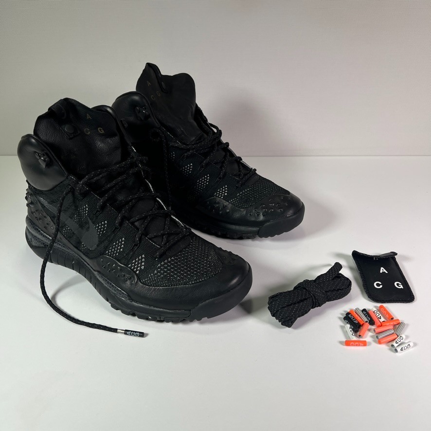 Nike ACG Lupinek Flyknit 826077-001 Sneakers Triple Black Shoes Men’s 10.5 NEW!
