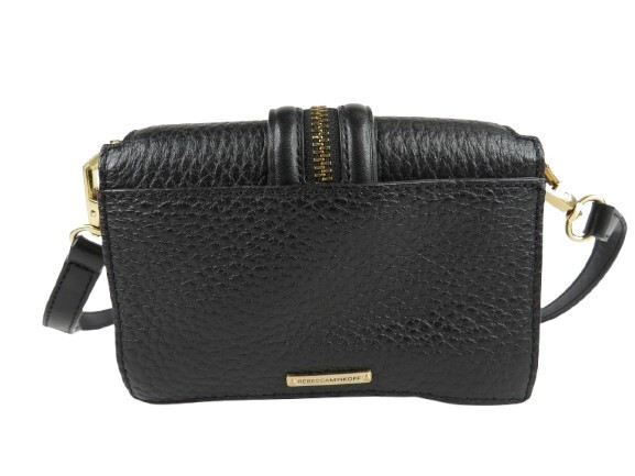 Rebecca Minkoff Black Pebbled Leather Crossbody Bag 6x5x2
