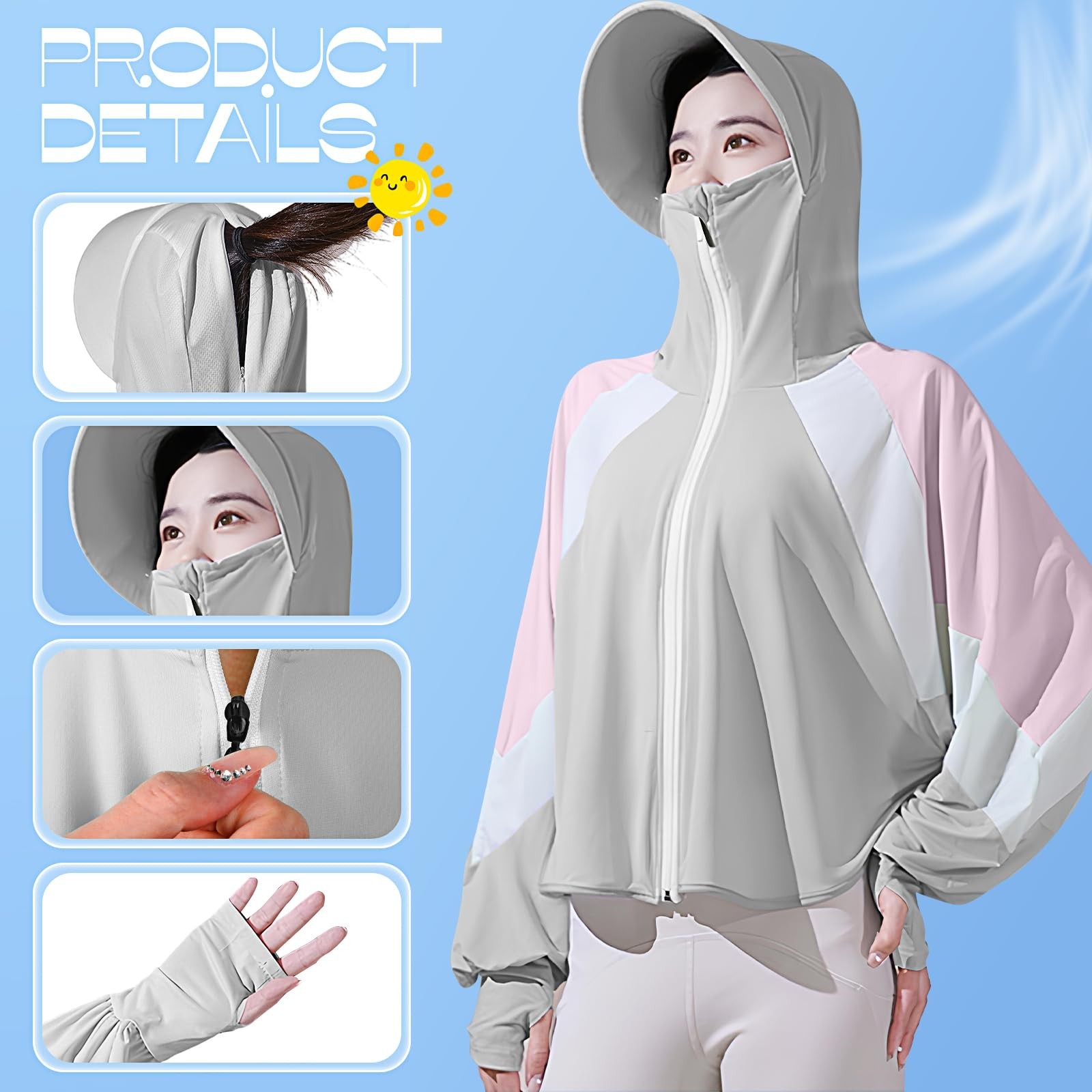 Hercicy 2 Pcs Women’s Sun Protection Jacket Hoodie with UPF 50+ Lightweight F…